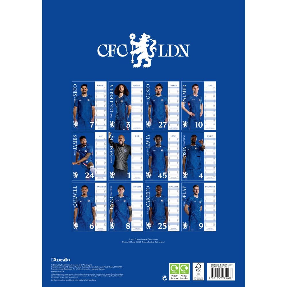 2026 Chelsea FC - A3 Wall Calendar