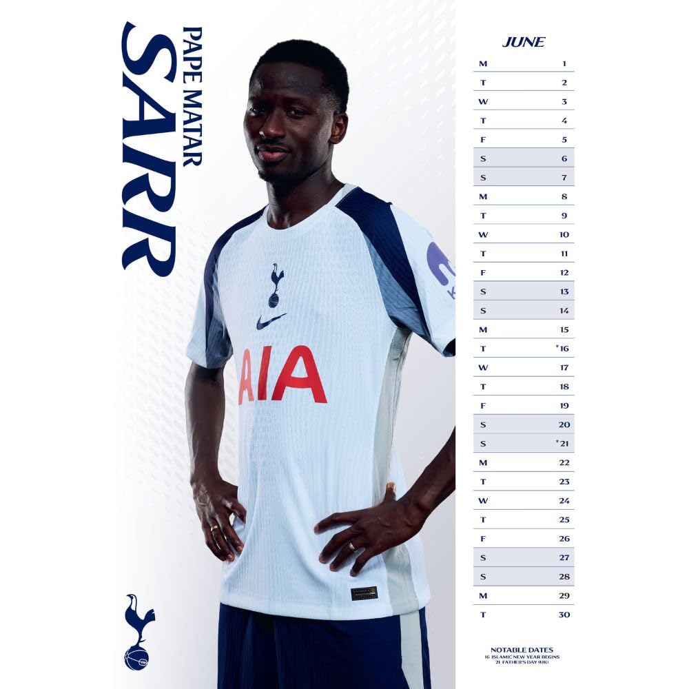 2026 Tottenham Hotspur FC - A3 Wall Calendar