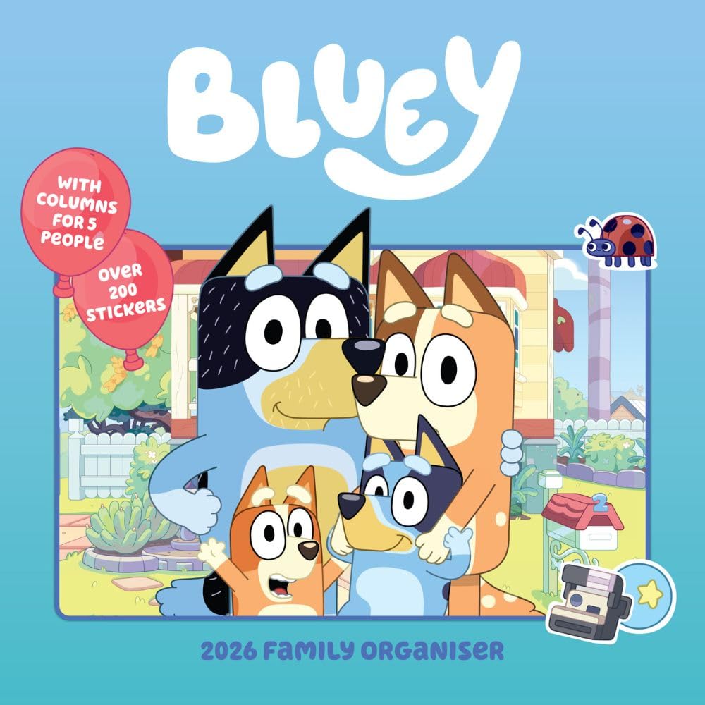 2026 Bluey - Family Organiser Calendar - Square Wall Calendar