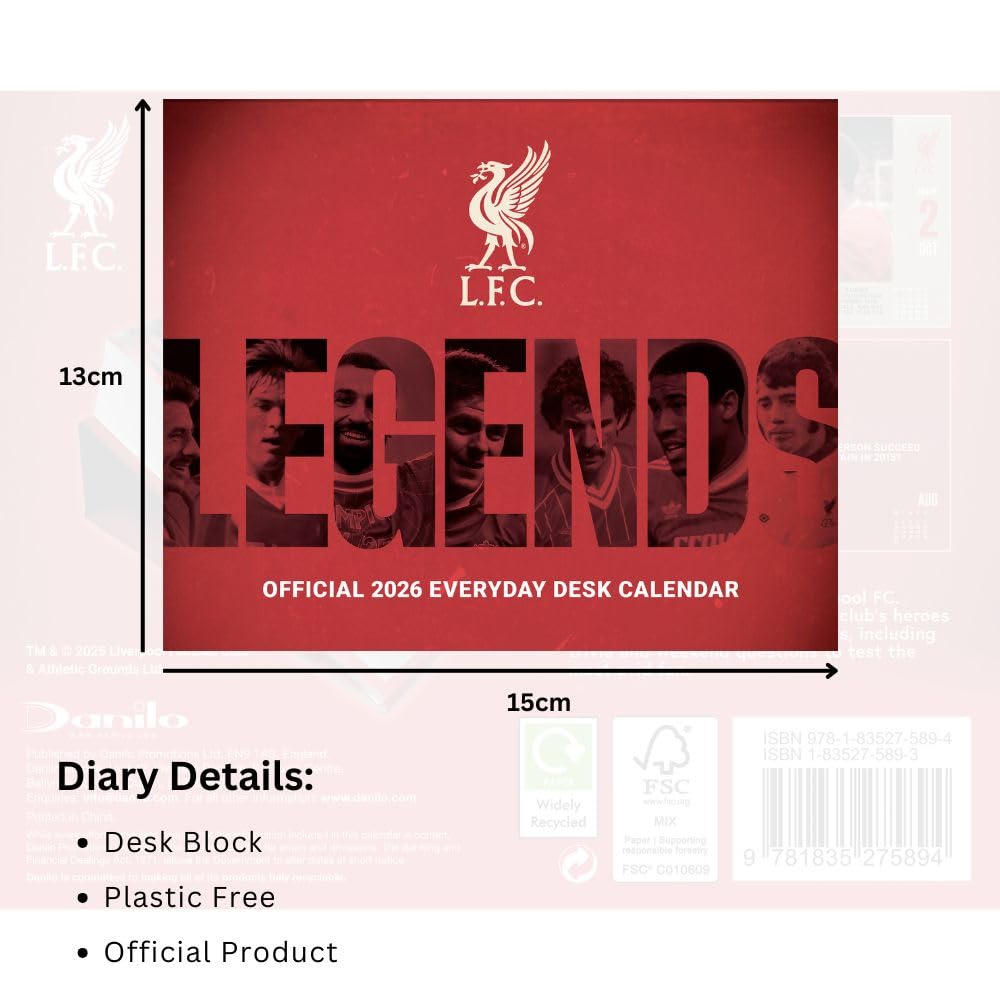 2026 Liverpool FC - Daily Boxed Page-A-Day Calendar