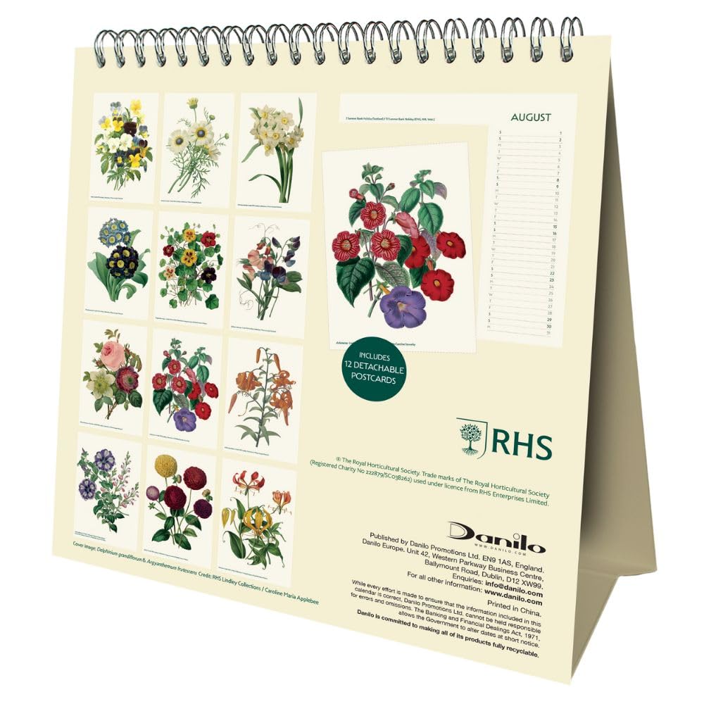 2026 RHS - Flowers - Desk Easel Calendar