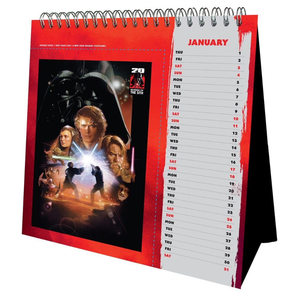 2026 Star Wars Classic - Post Card - Desk Easel Calendar