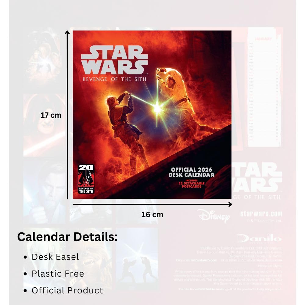 2026 Star Wars Classic - Post Card - Desk Easel Calendar