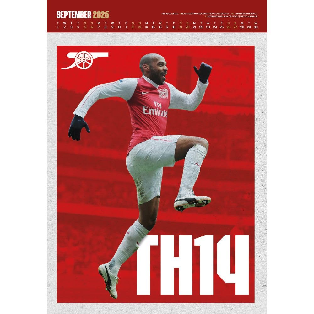 2026 Arsenal FC - A3 Deluxe Wall Calendar