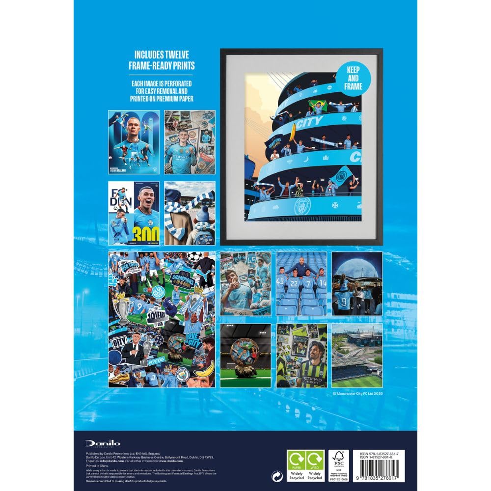 2026 Manchester City FC - A3 Deluxe Wall Calendar