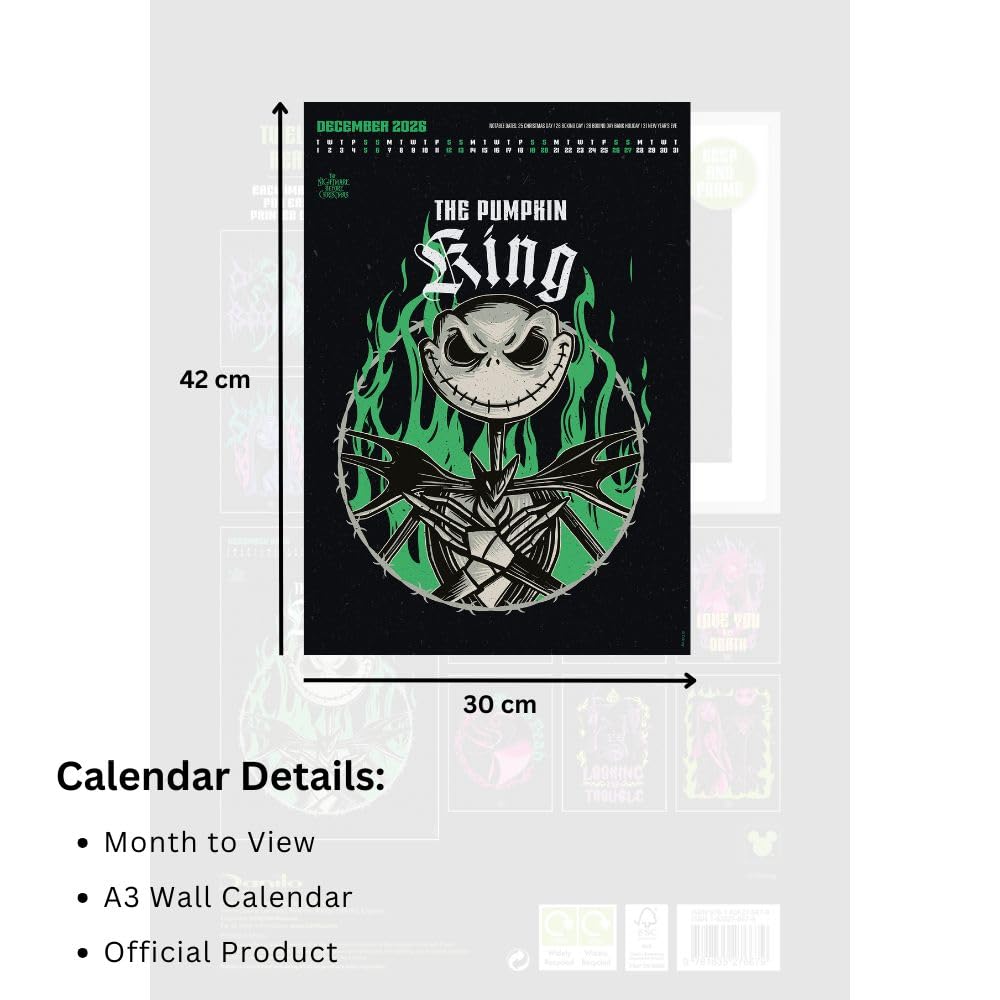 2026 The Nightmare Before Christmas - A3 Deluxe Wall Calendar