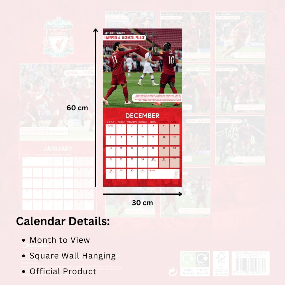 2026 Liverpool FC Legends - Square Wall Calendar