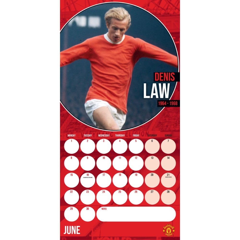 2026 Manchester United FC Legends - Square Wall Calendar