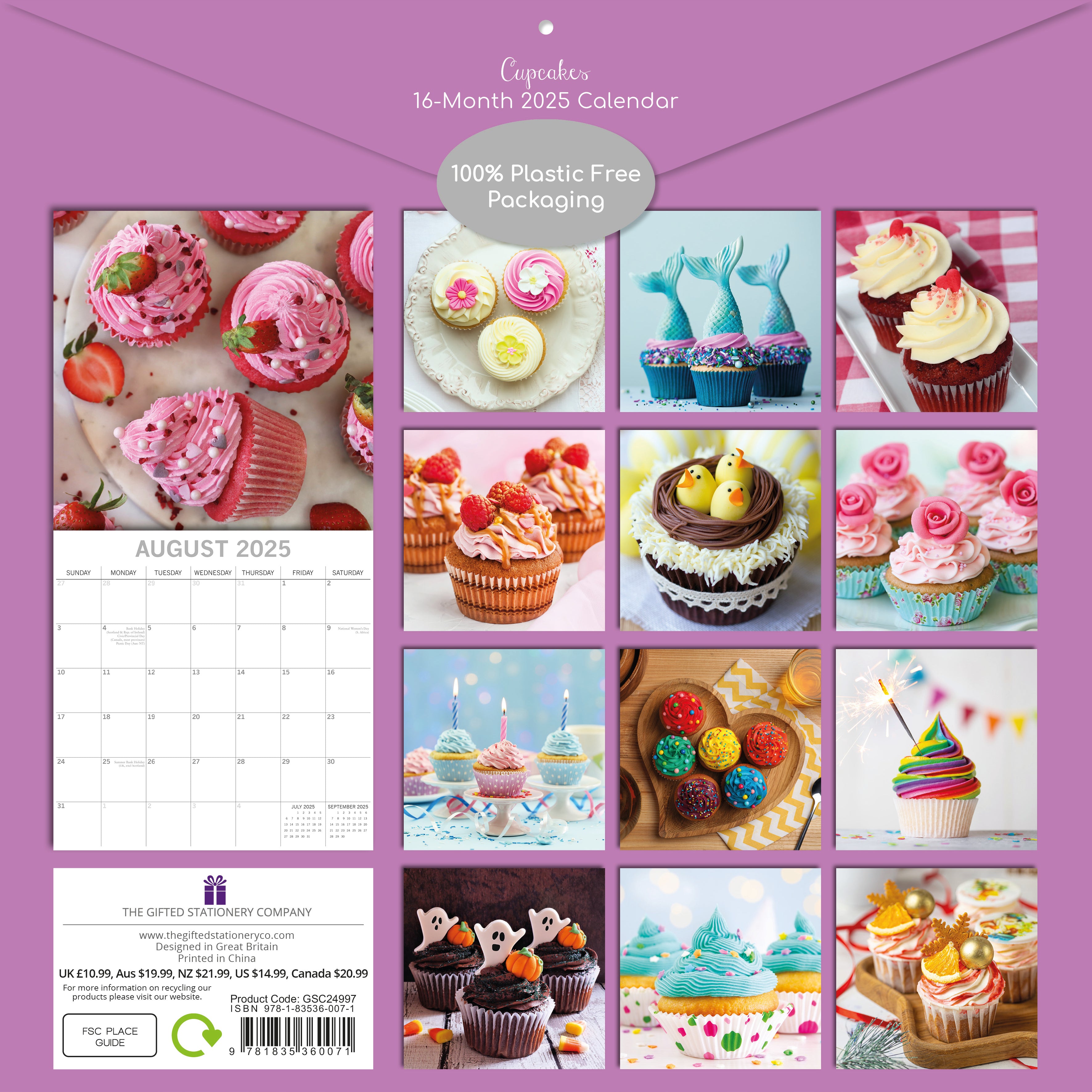 2025 Cupcakes - Square Wall Calendar