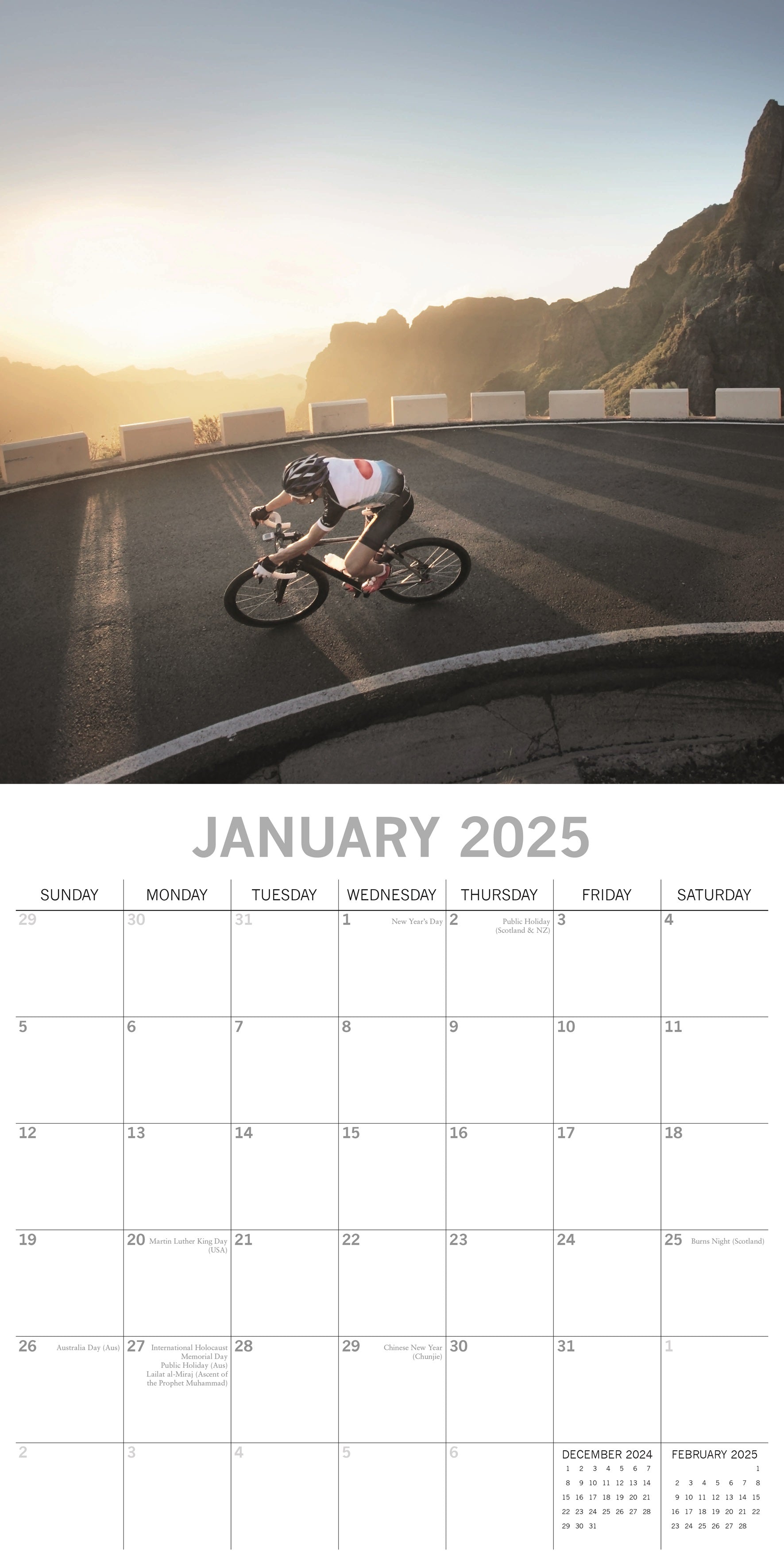 2025 Cycling - Square Wall Calendar