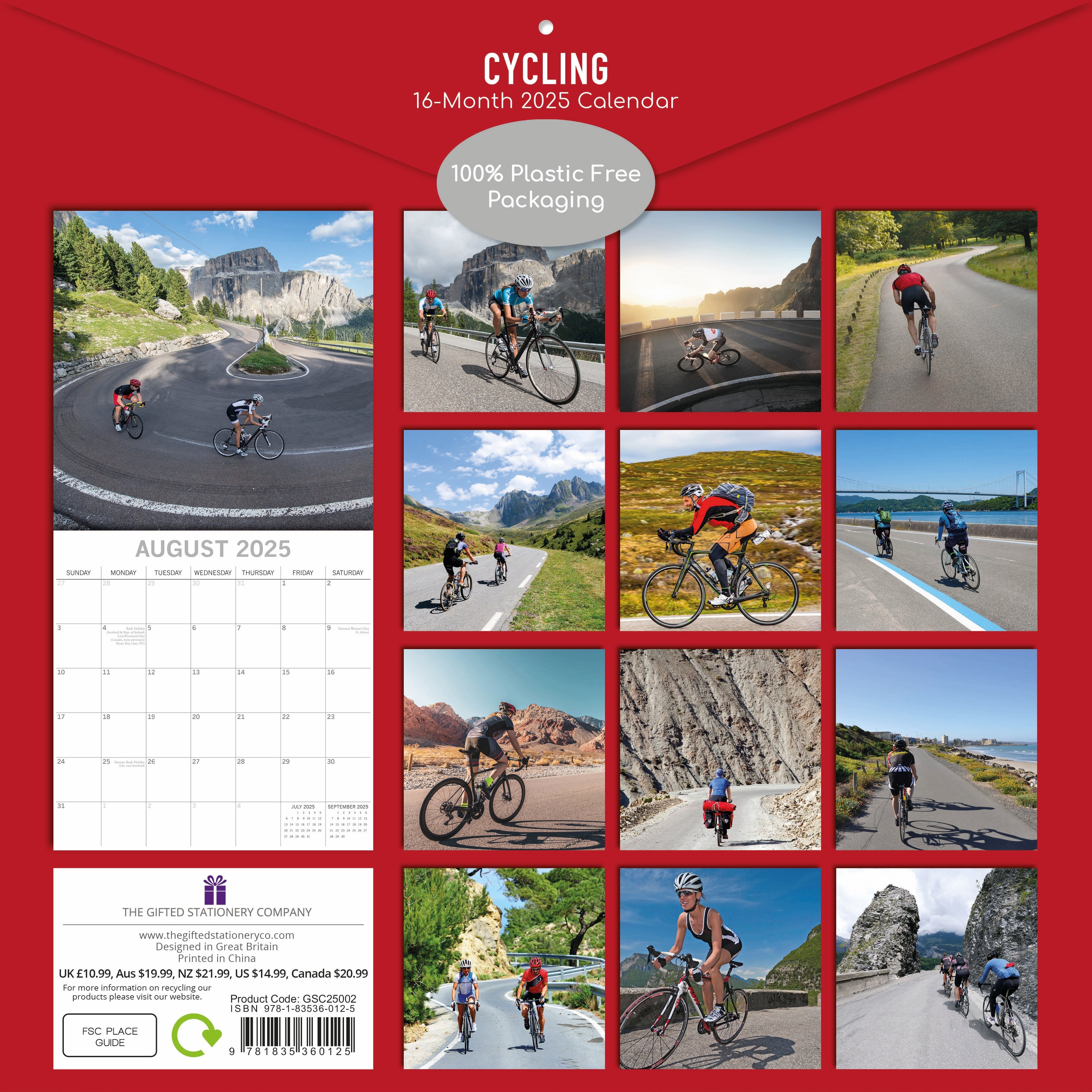 2025 Cycling - Square Wall Calendar