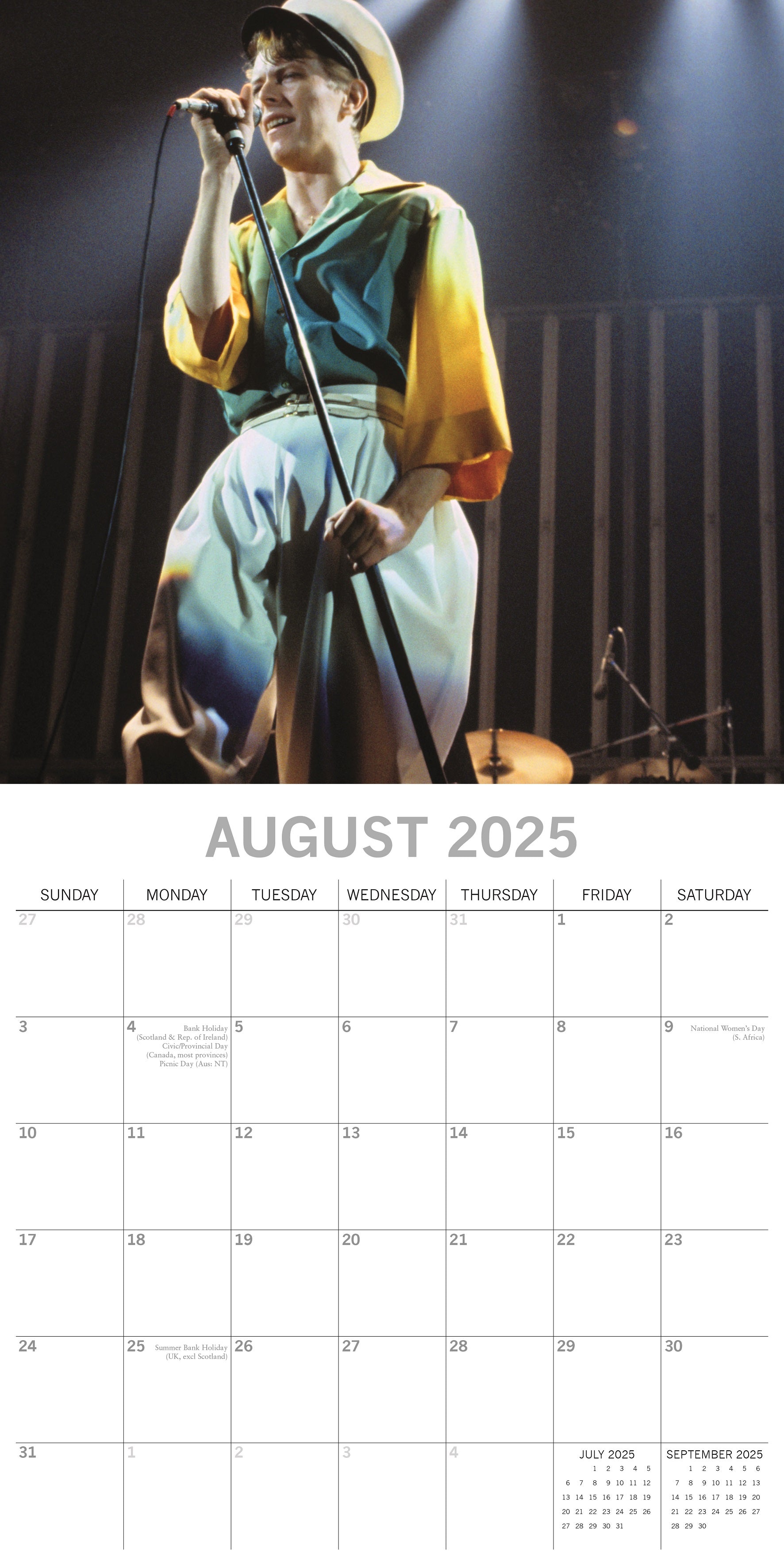 2025 David Bowie - Square Wall Calendar