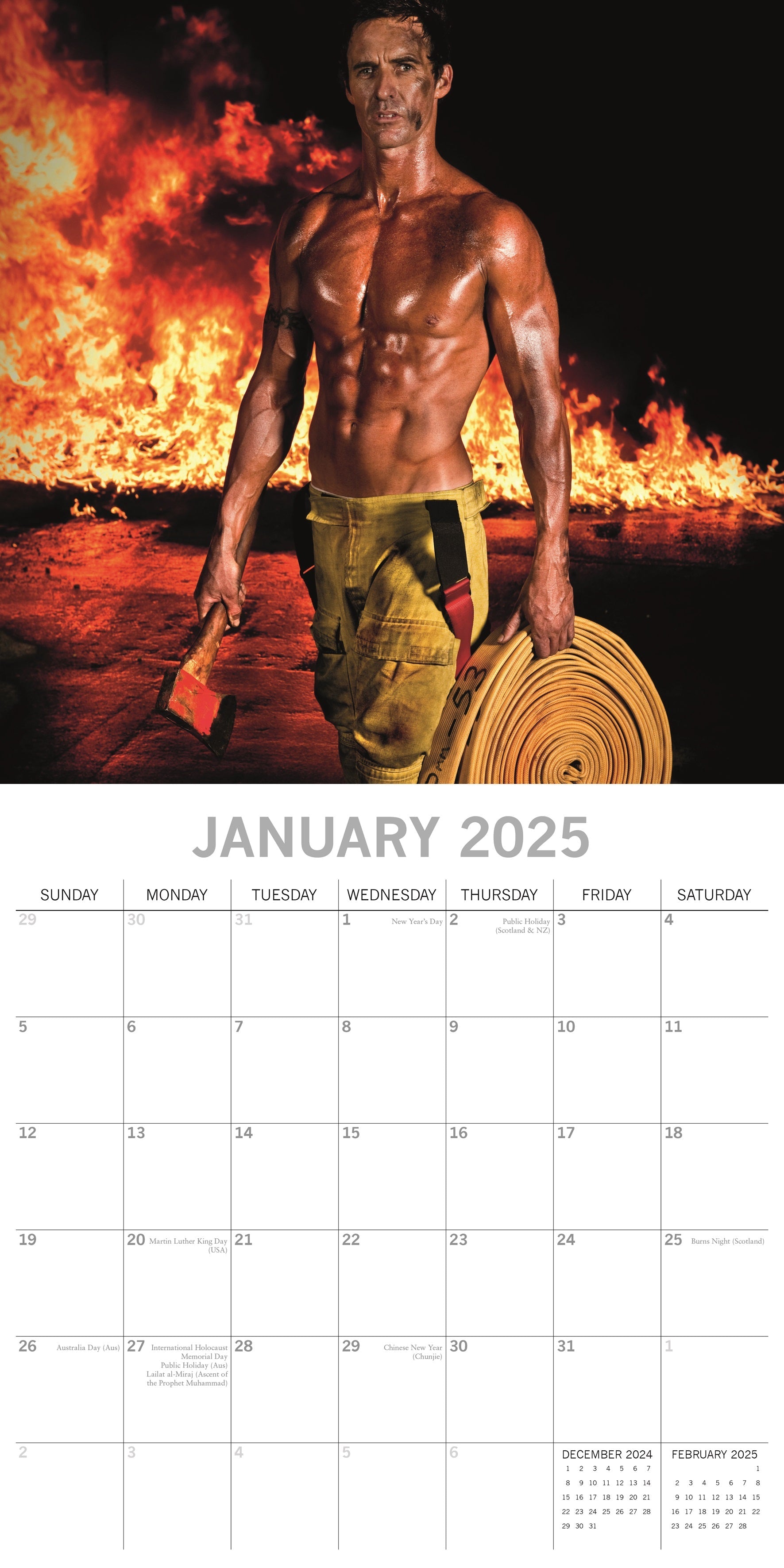 2025 Firefighters - Square Wall Calendar