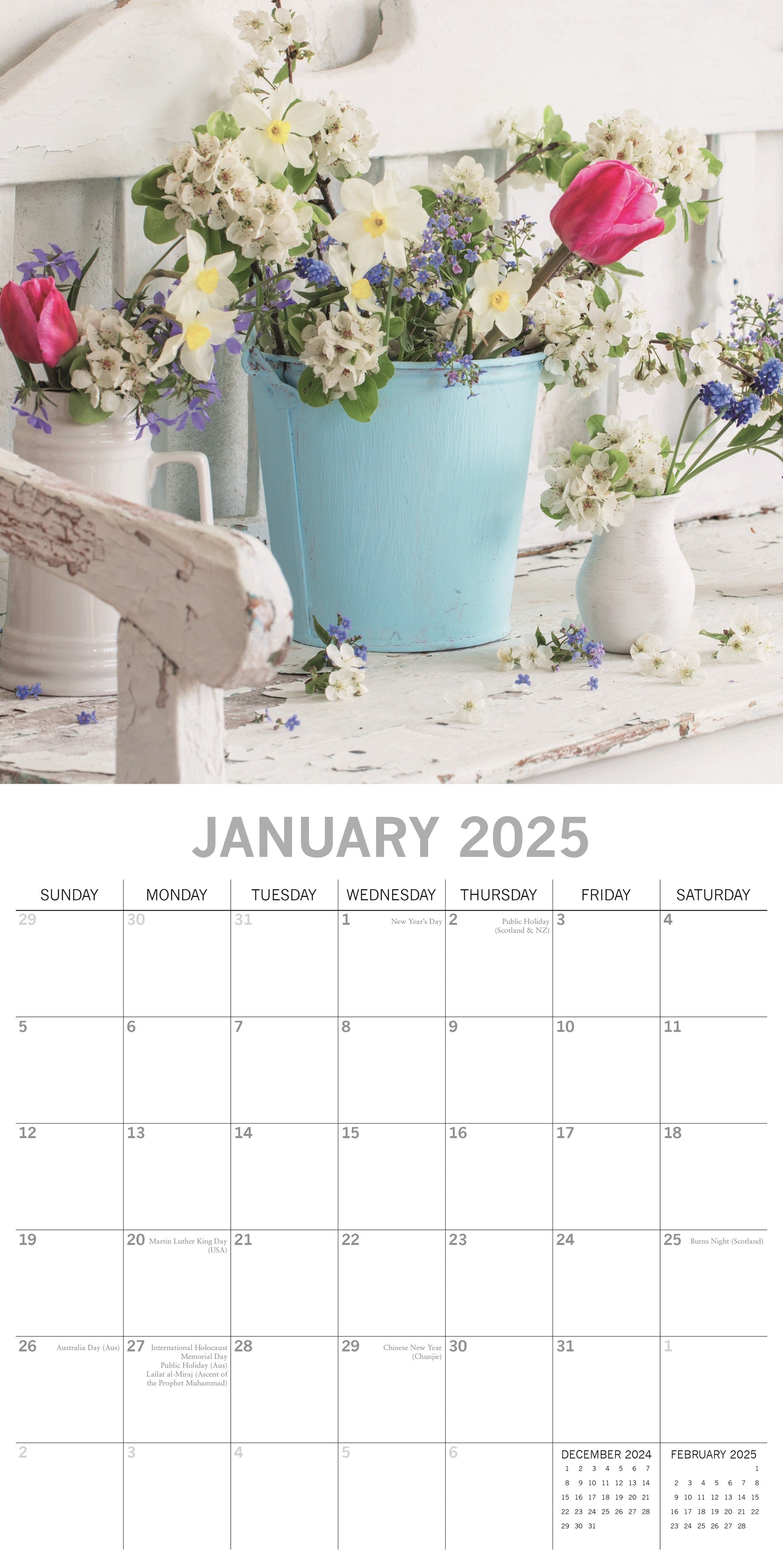 2025 Floral Collection - Square Wall Calendar