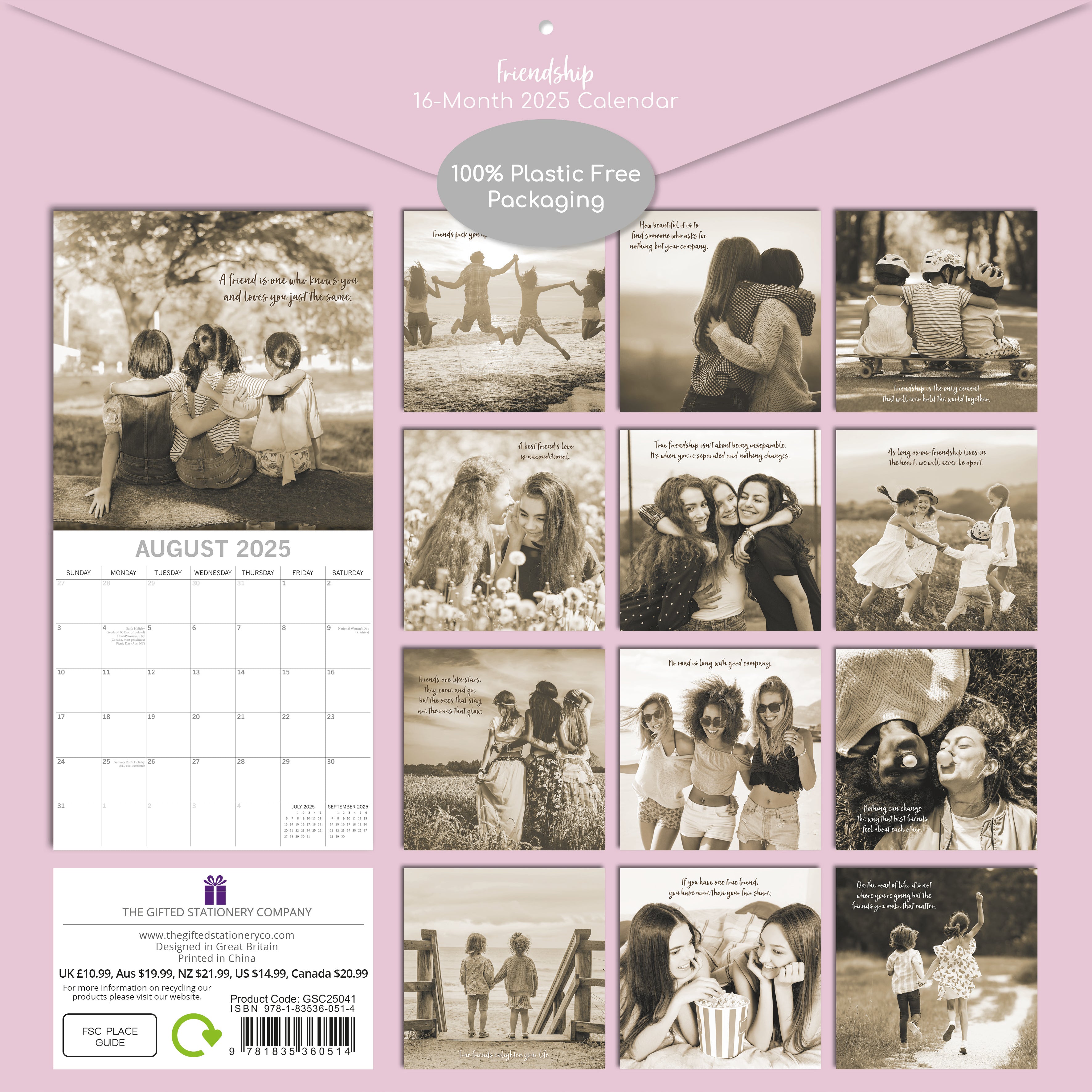 2025 Friendship - Square Wall Calendar