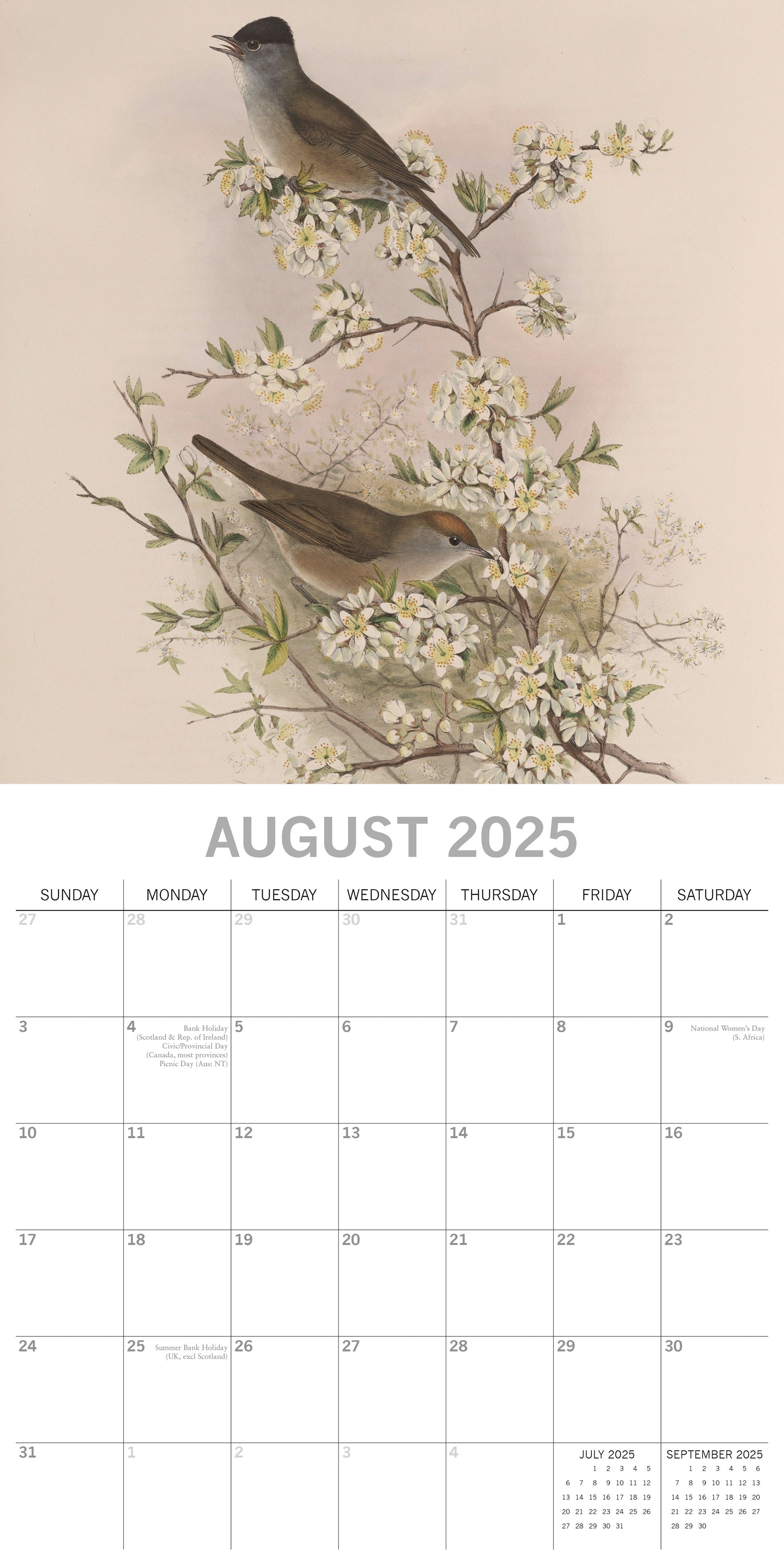 2025 Garden Birds - Square Wall Calendar