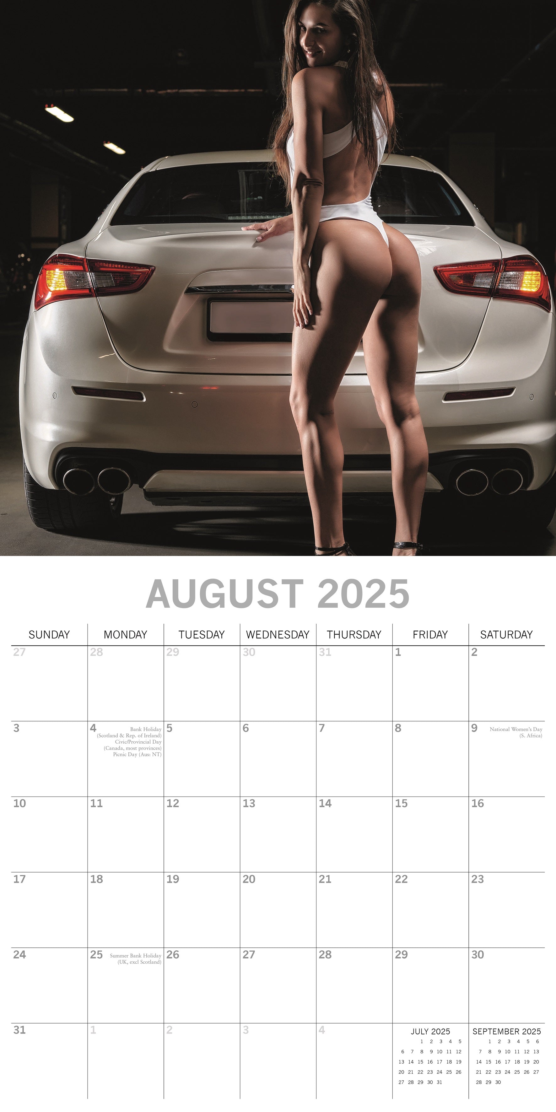 2025 Girls & Cars - Square Wall Calendar