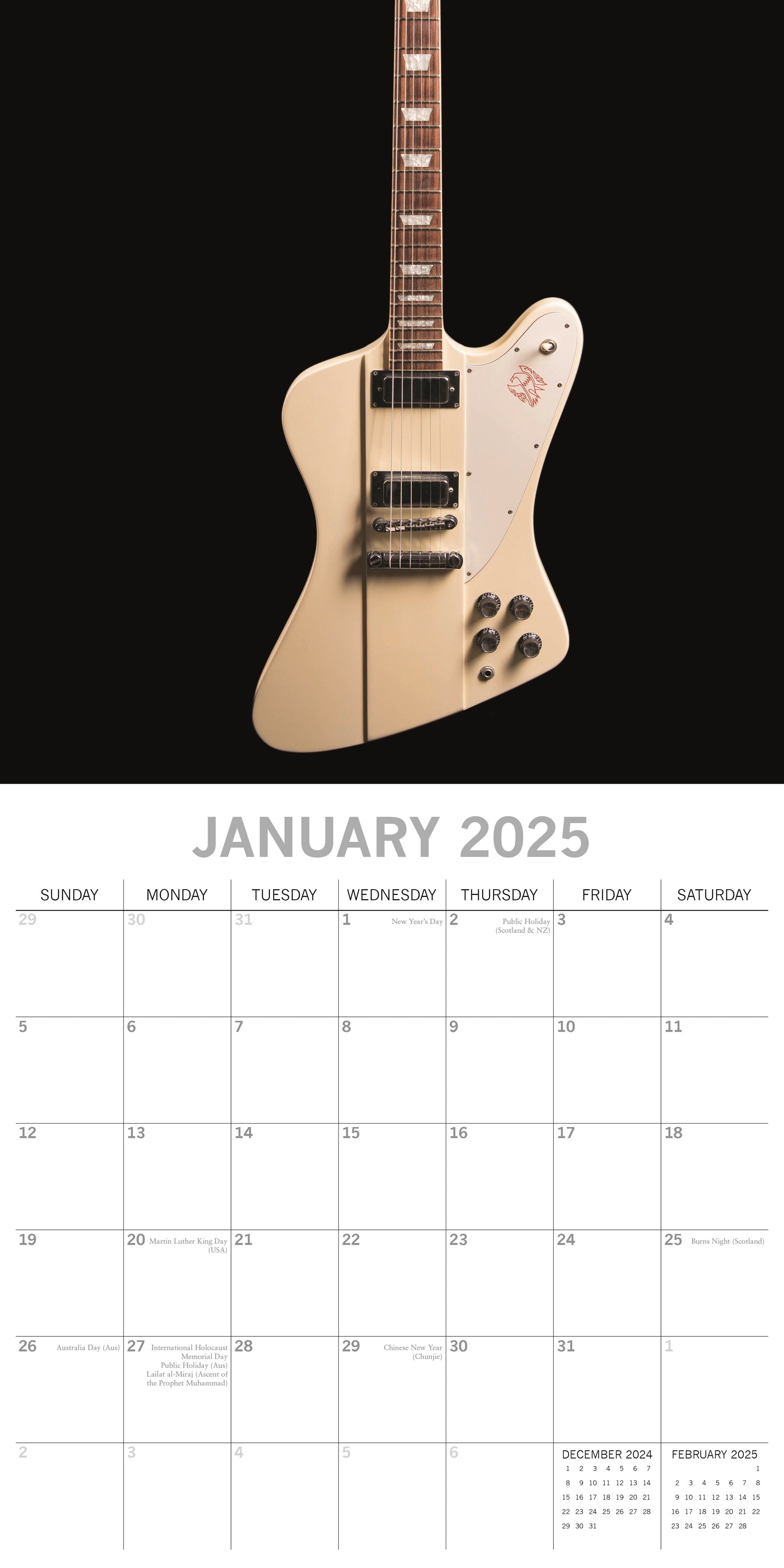 2025 Iconic Guitars - Square Wall Calendar