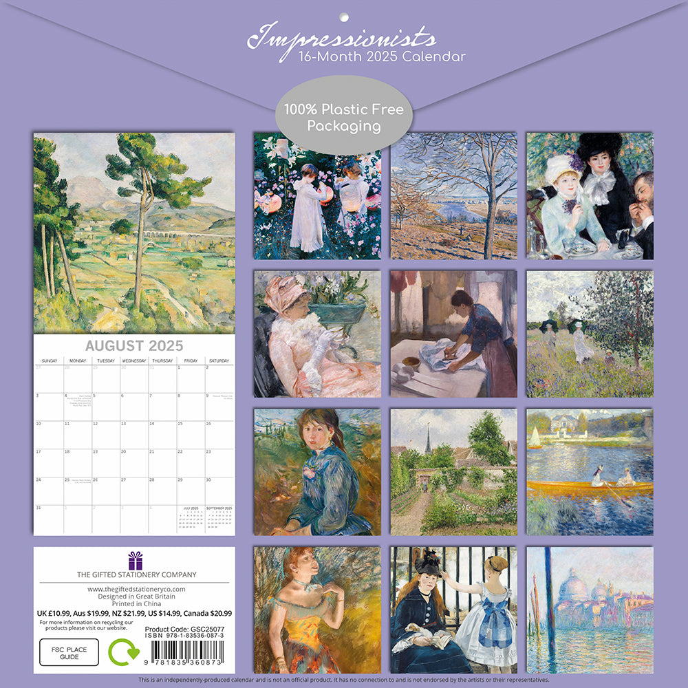 2025 Impressionists - Square Wall Calendar