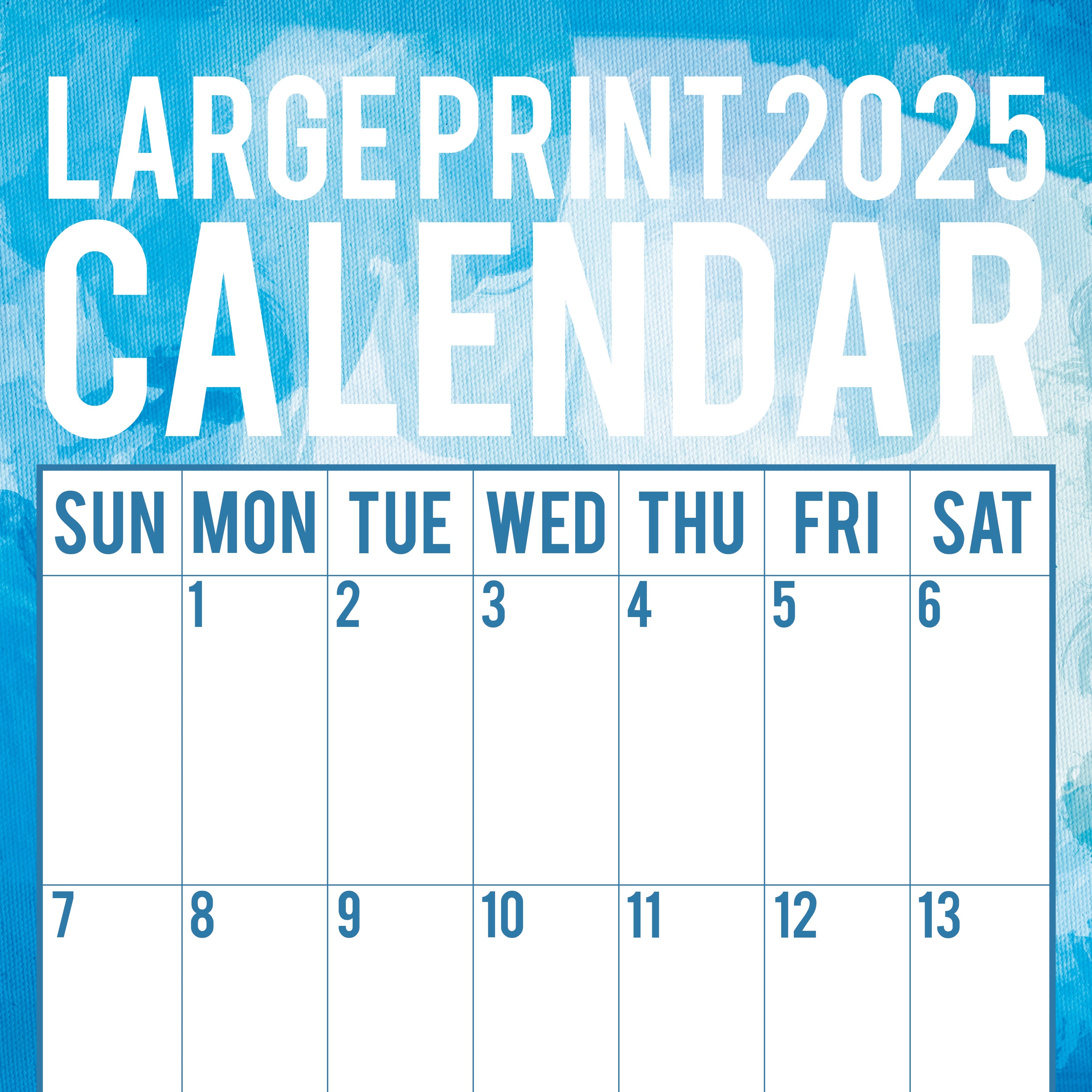 2025 Large Print - Square Wall Calendar