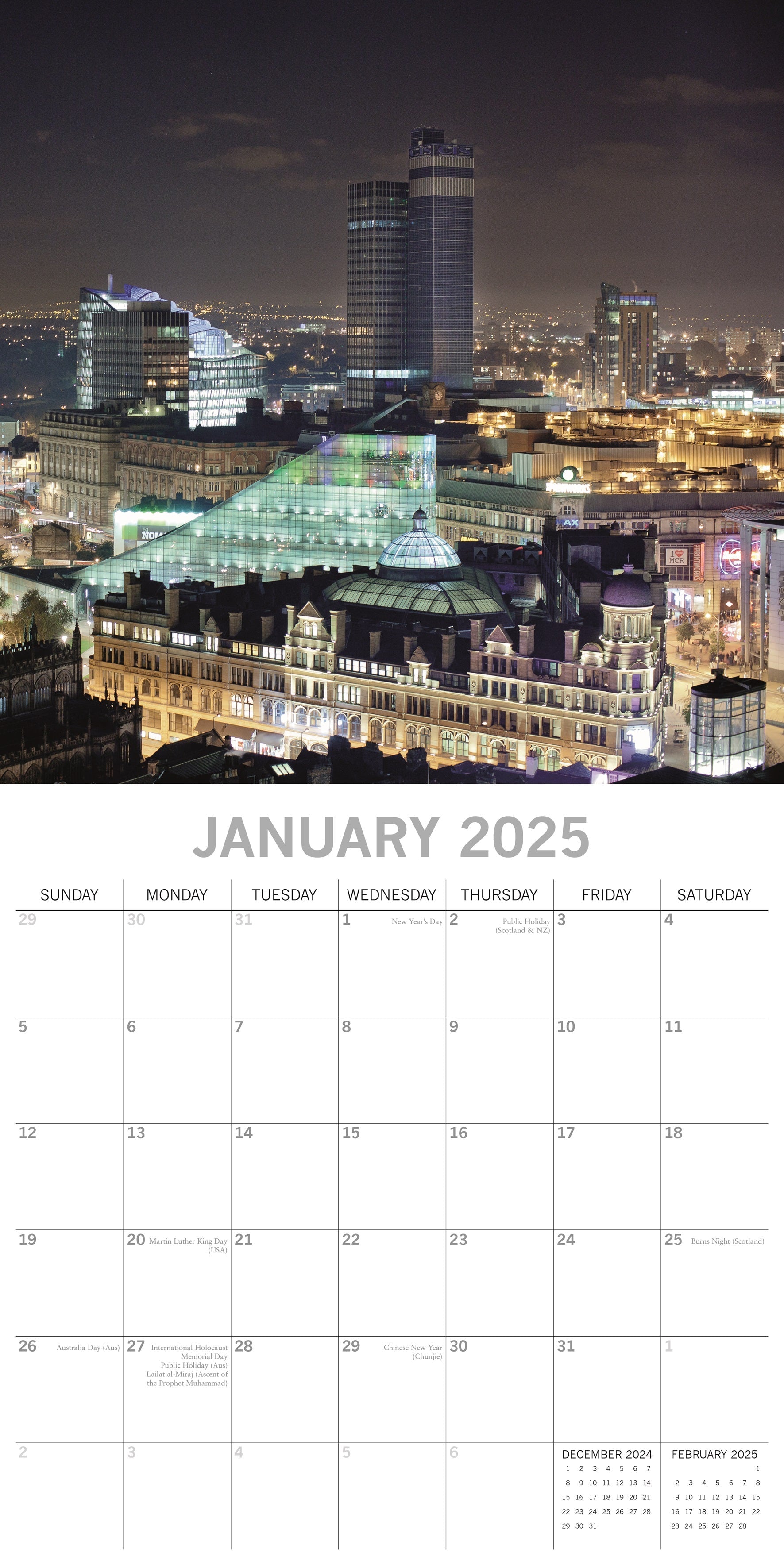 2025 Manchester - Square Wall Calendar