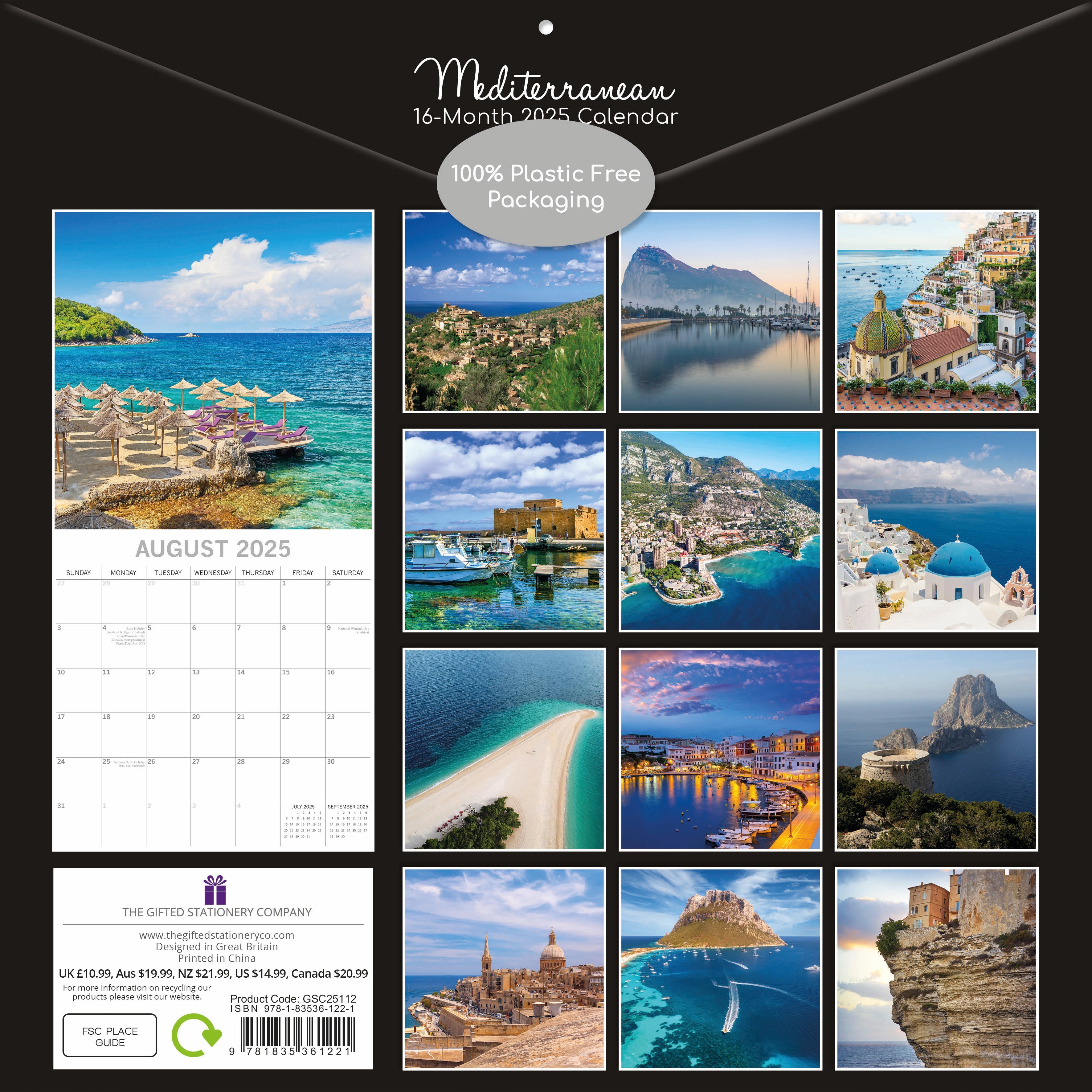 2025 Mediterranean - Square Wall Calendar