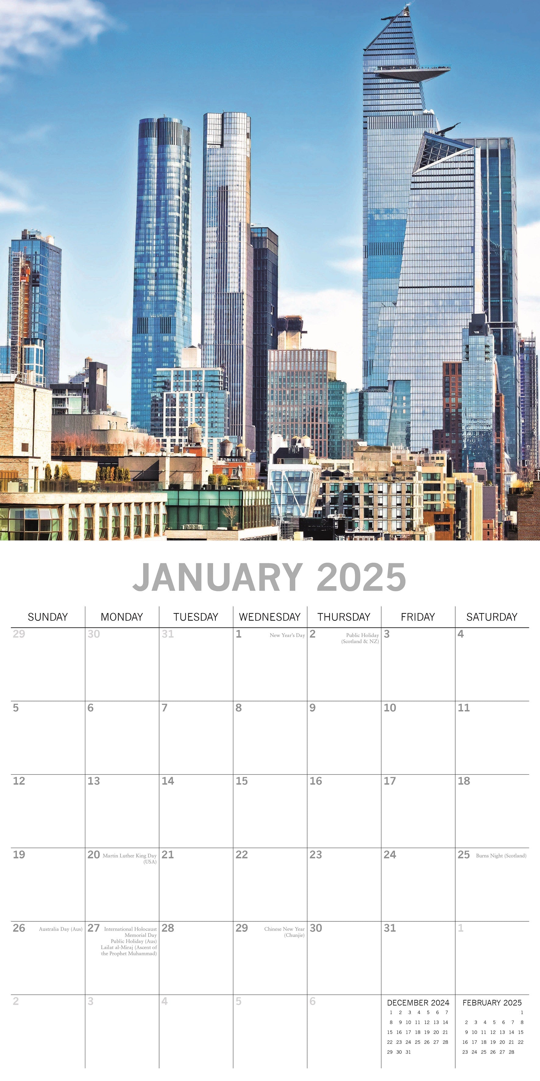 2025 New York - Square Wall Calendar