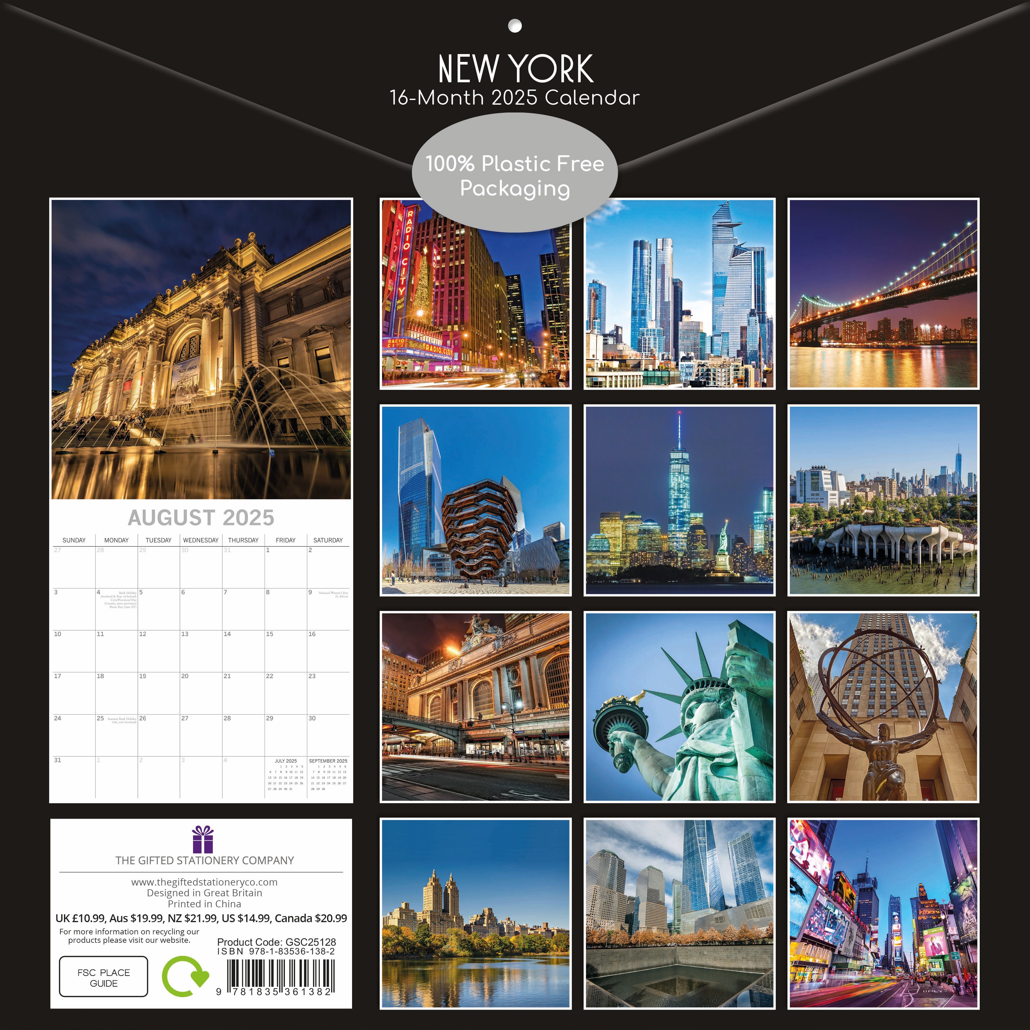 2025 New York - Square Wall Calendar