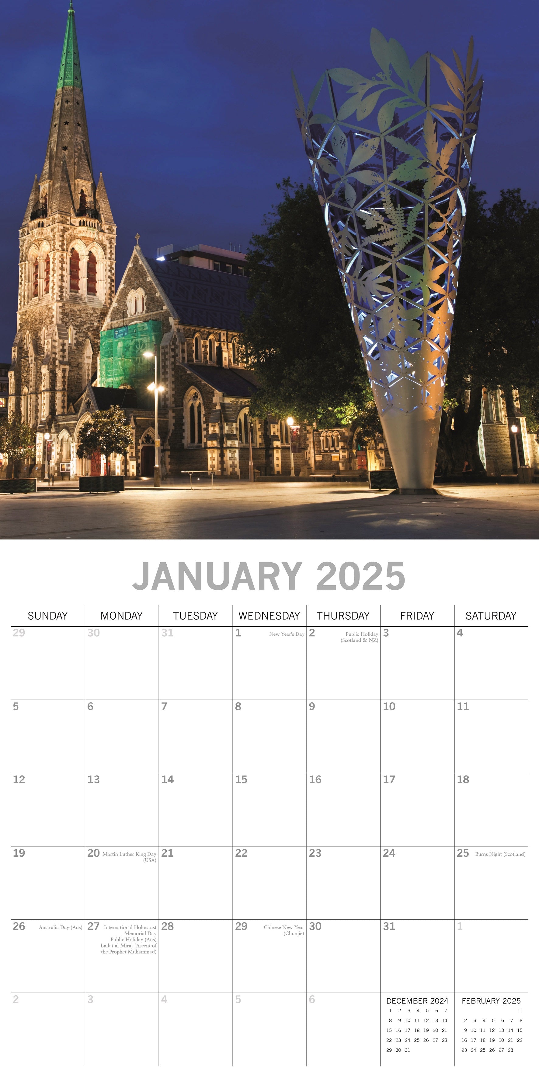 2025 New Zealand - Square Wall Calendar