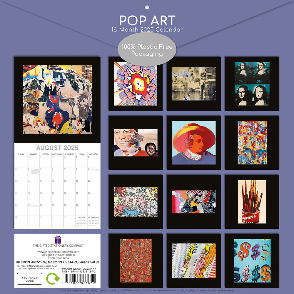 2025 Pop Art - Square Wall Calendar