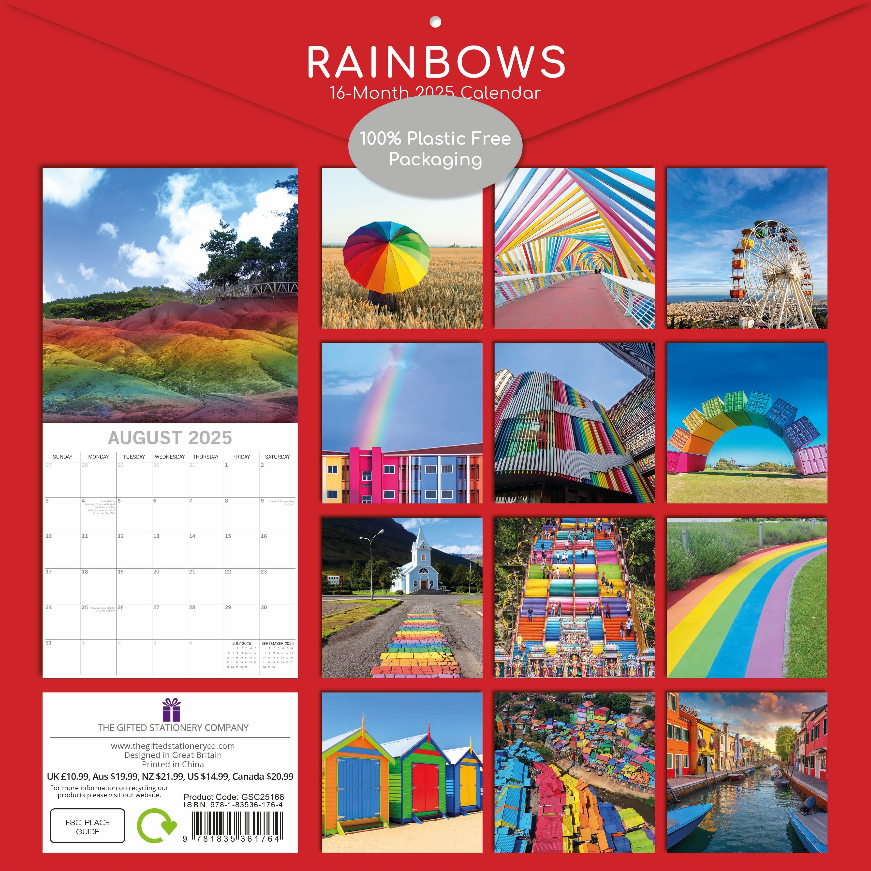 2025 Rainbows - Square Wall Calendar