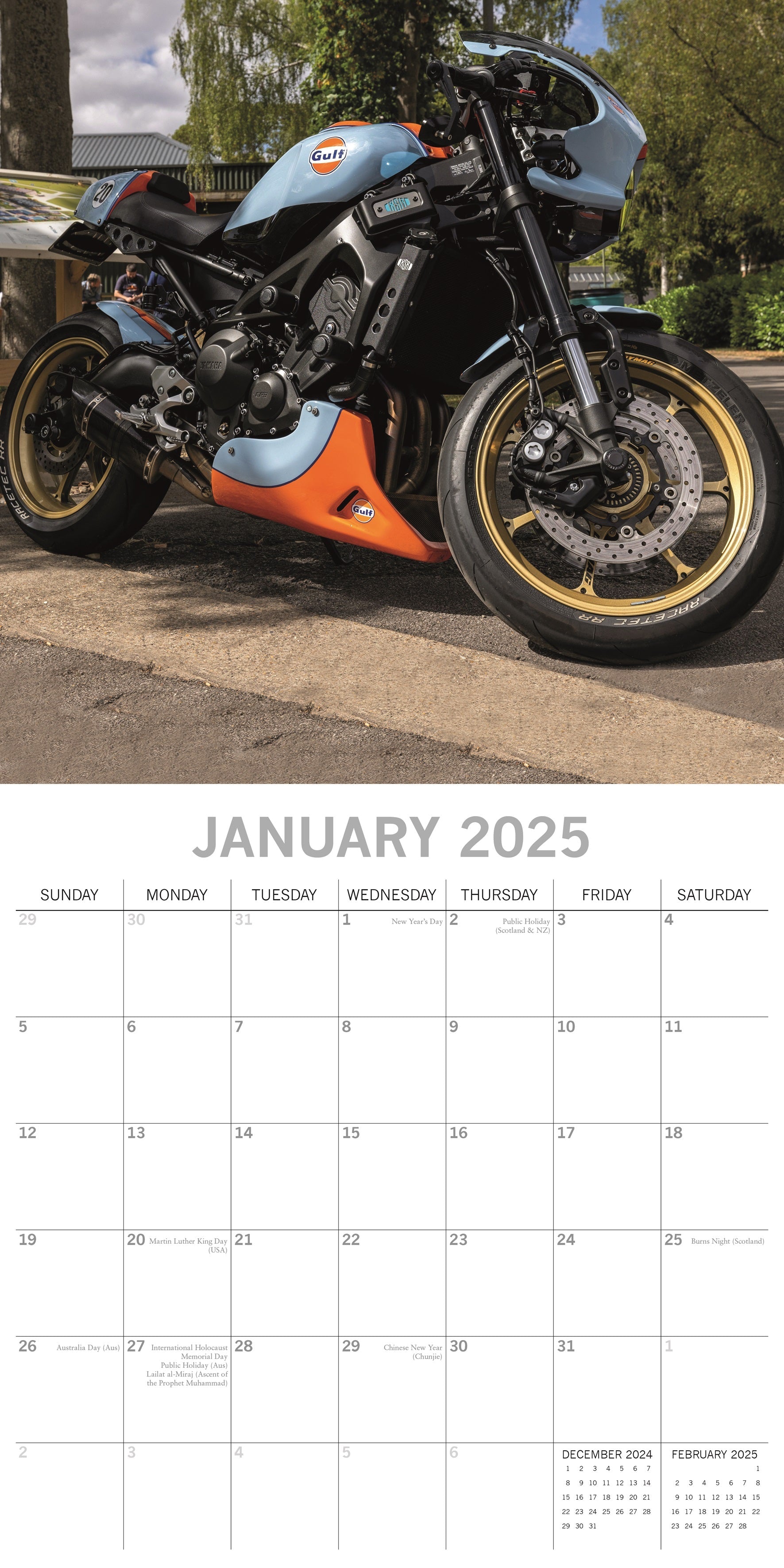 2025 Retro Motorbikes - Square Wall Calendar