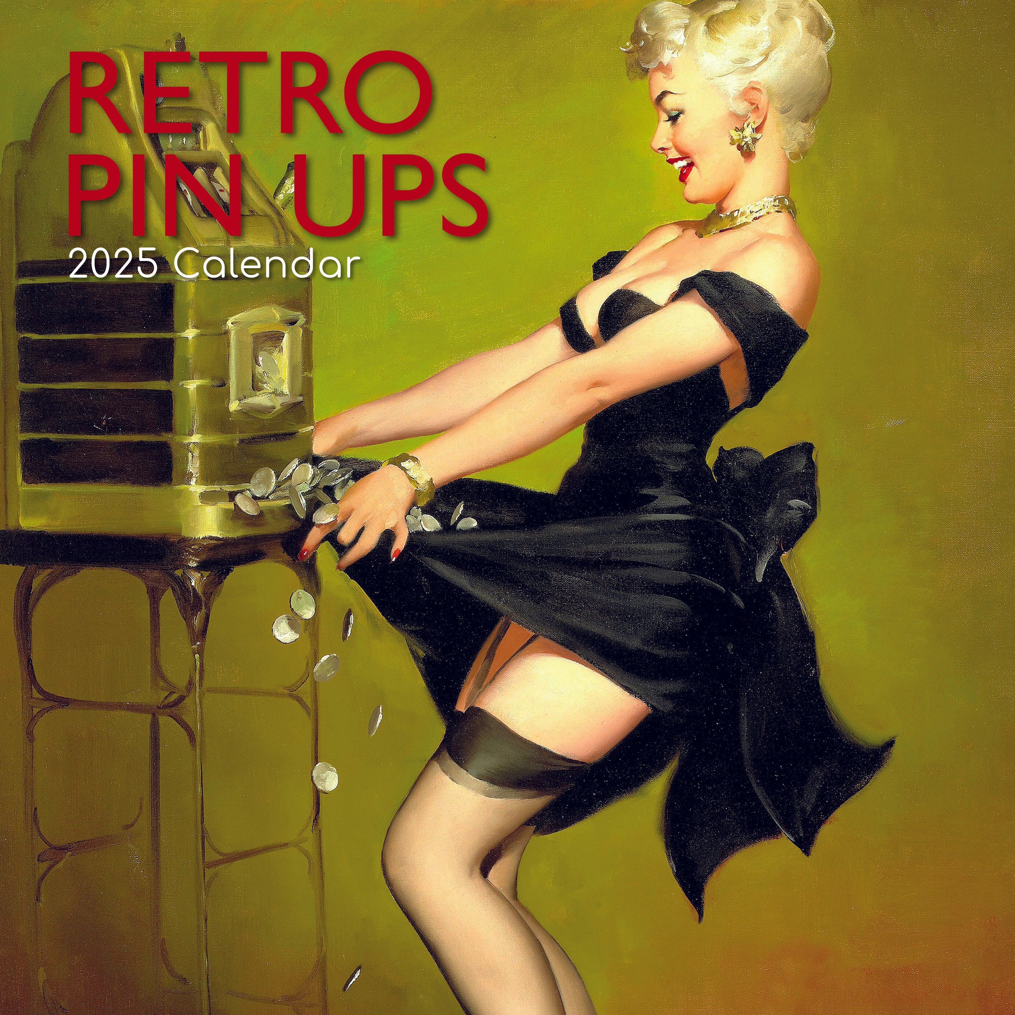 2025 Retro Pin Ups - Square Wall Calendar