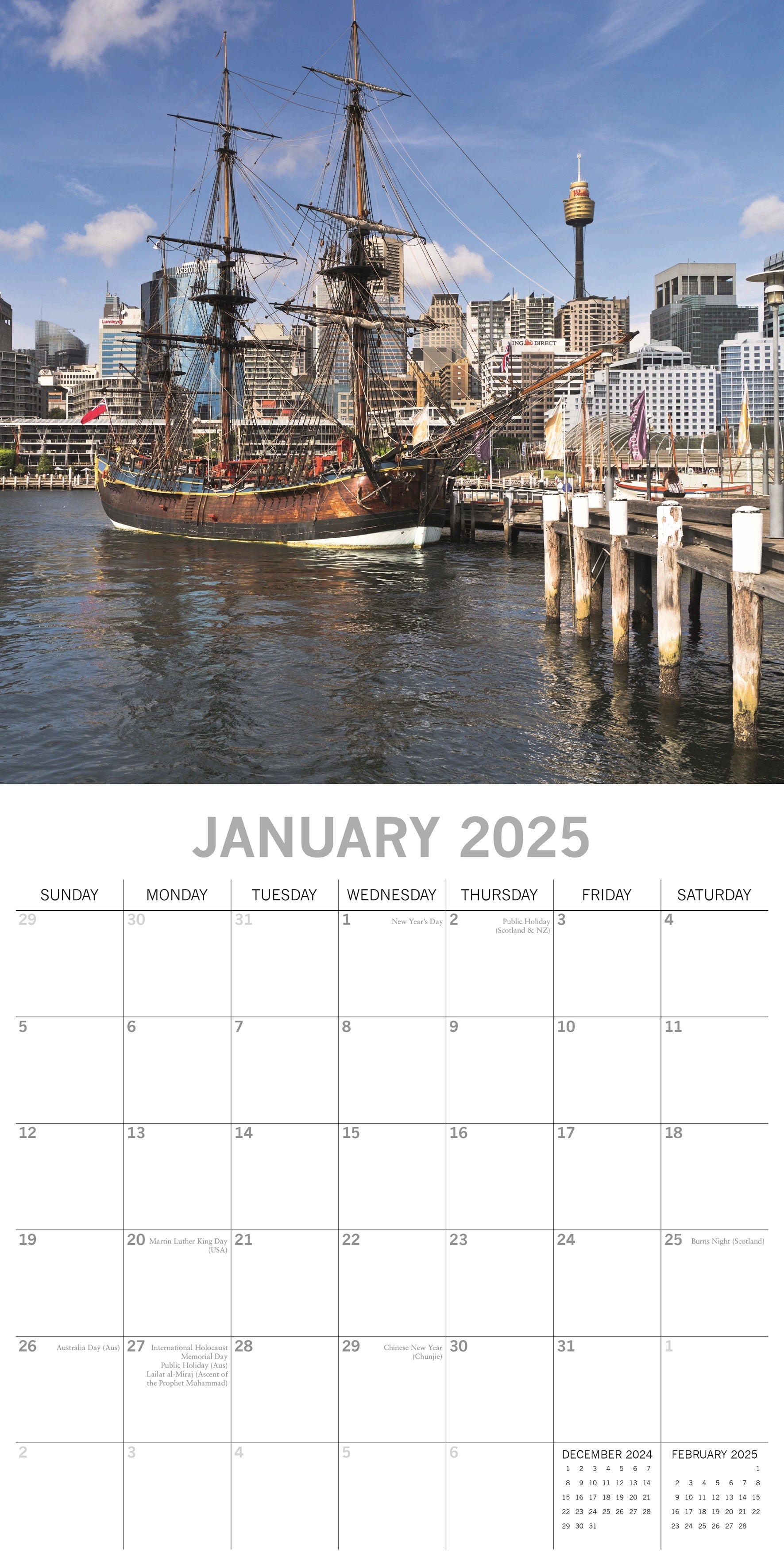 2025 Sydney - Square Wall Calendar