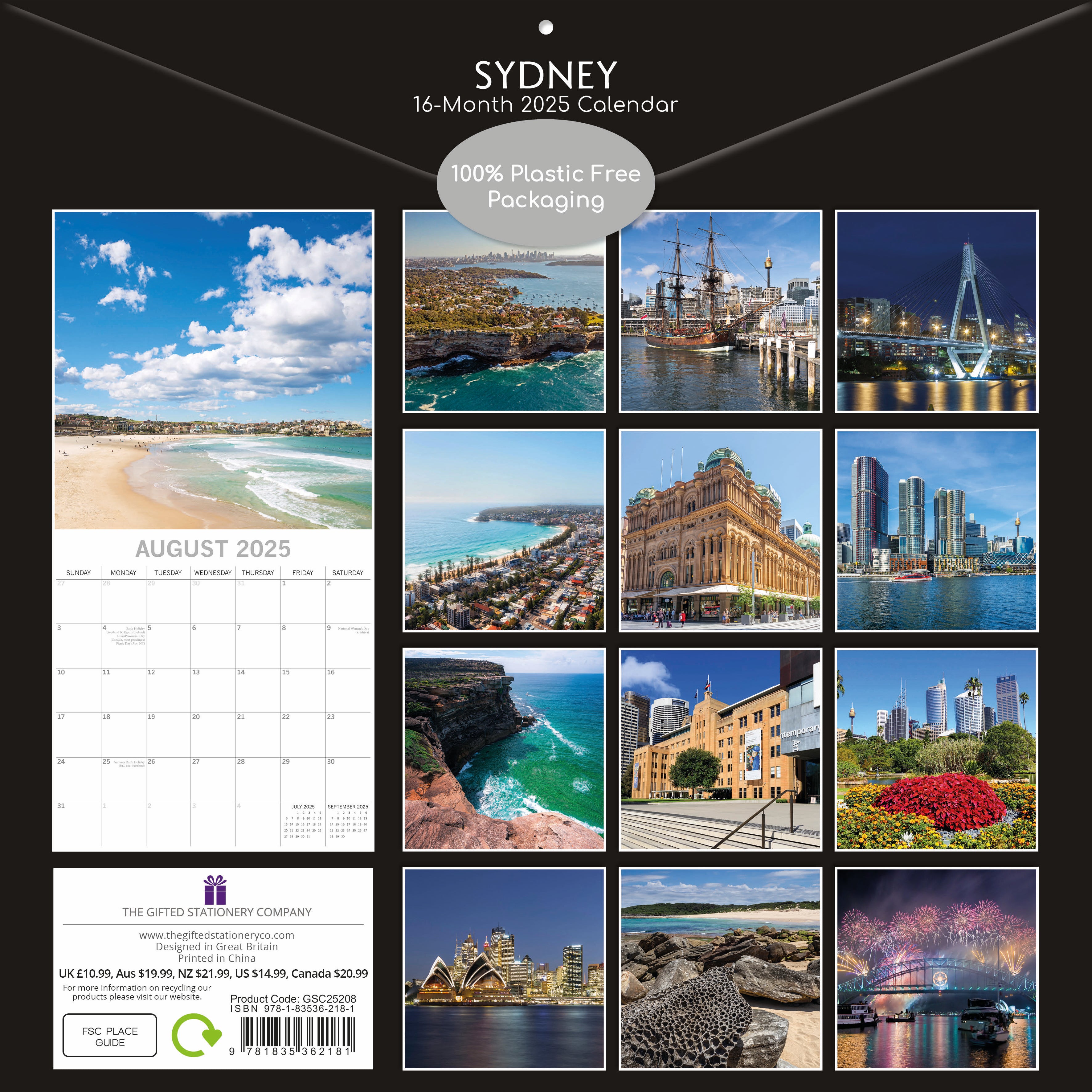 2025 Sydney - Square Wall Calendar