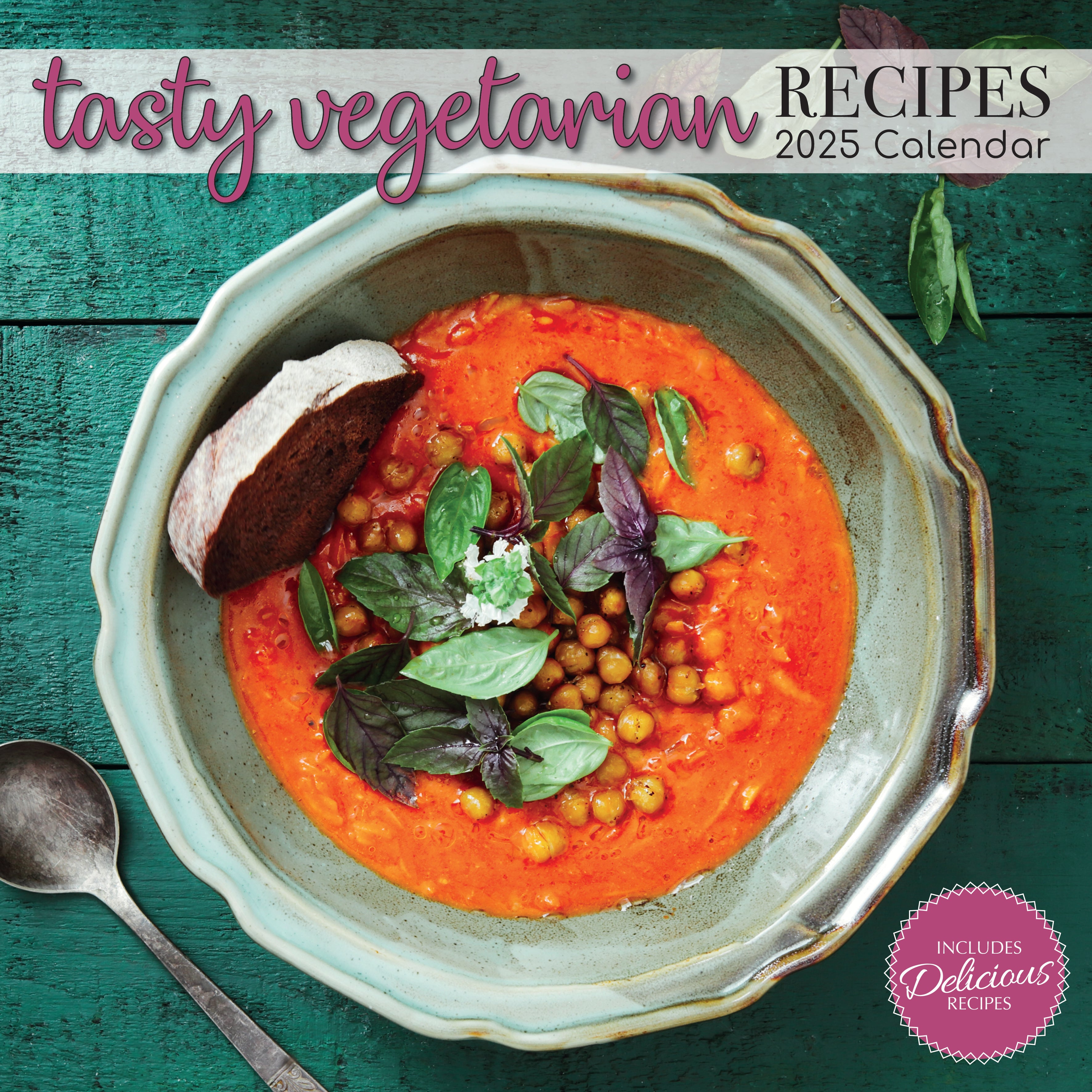 2025 Tasty Vegetarian Recipes - Square Wall Calendar