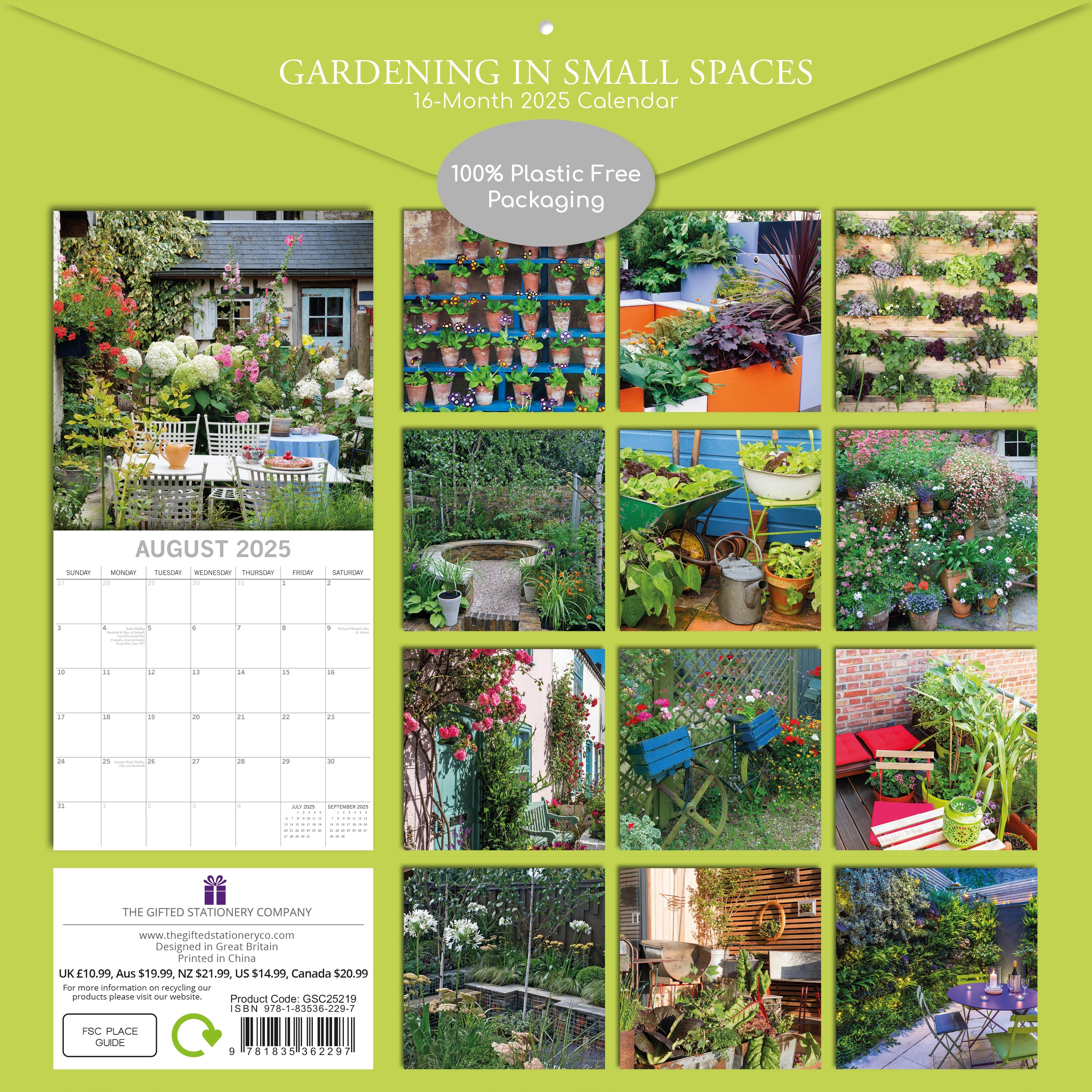 2025 Gardening in Small Spaces - Square Wall Calendar