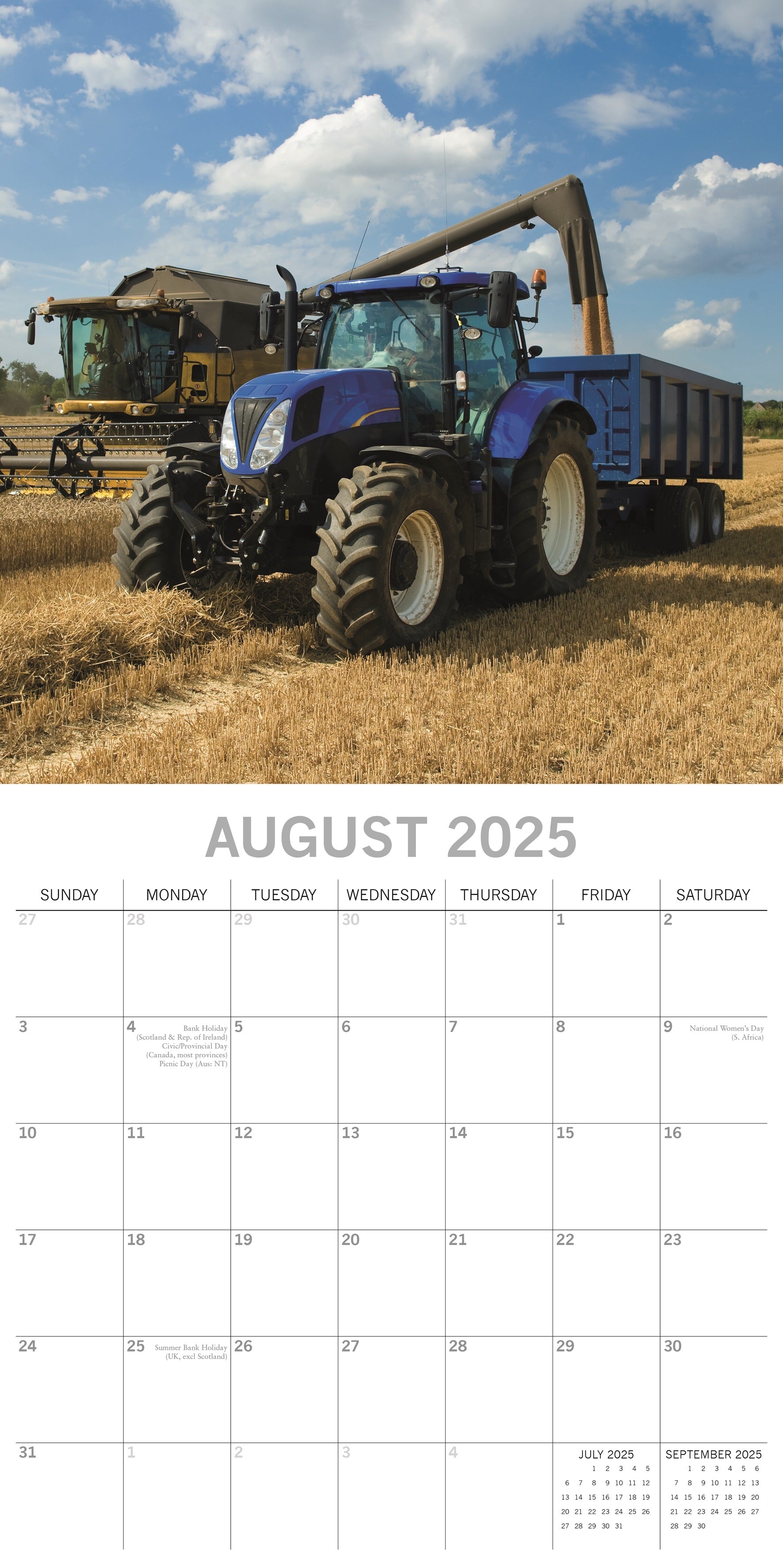 2025 Tractors - Square Wall Calendar