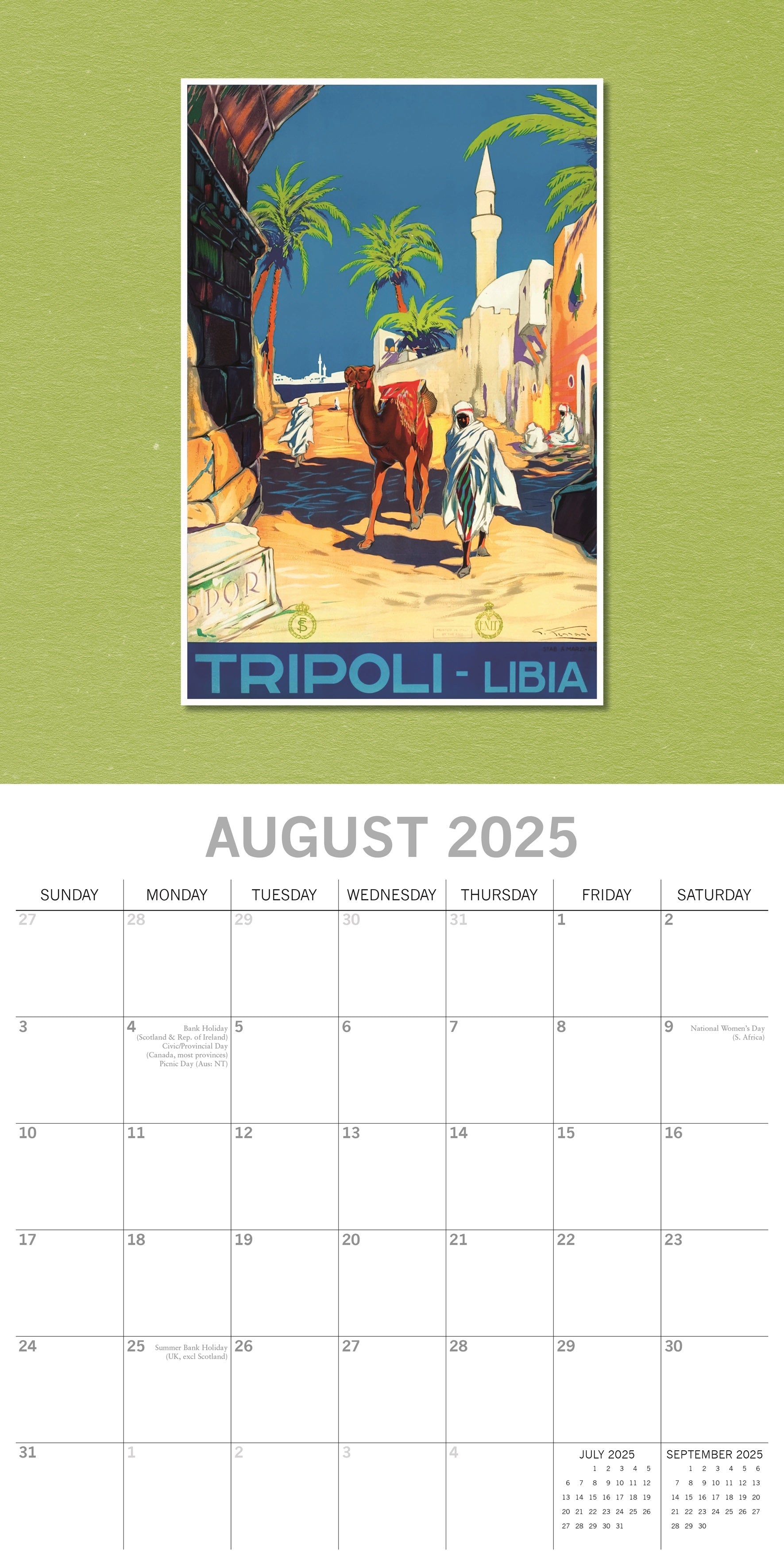 2025 Vintage Travel Posters - Square Wall Calendar