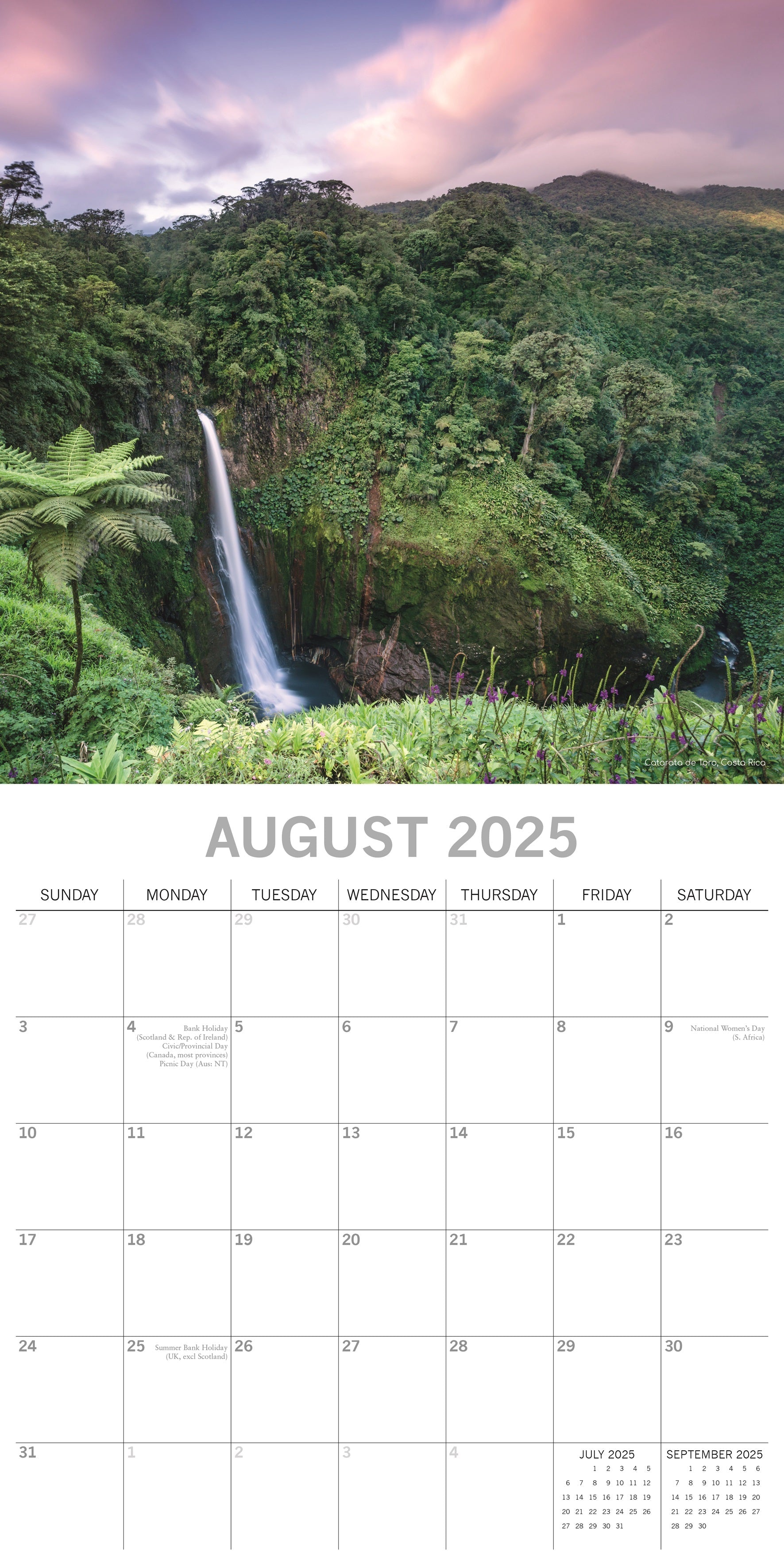 2025 Waterfalls - Square Wall Calendar