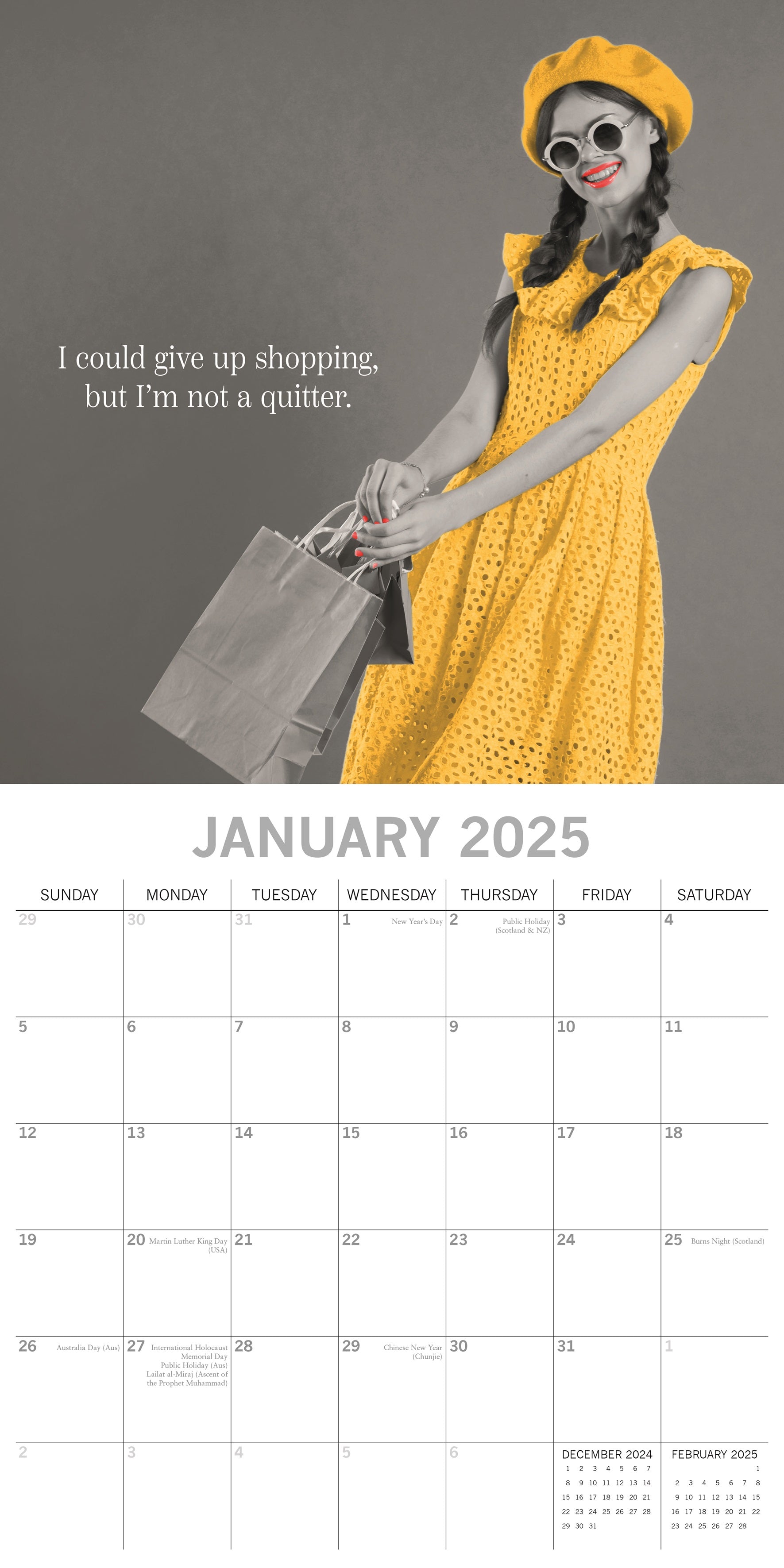 2025 Women's Wit - Square Wall Calendar