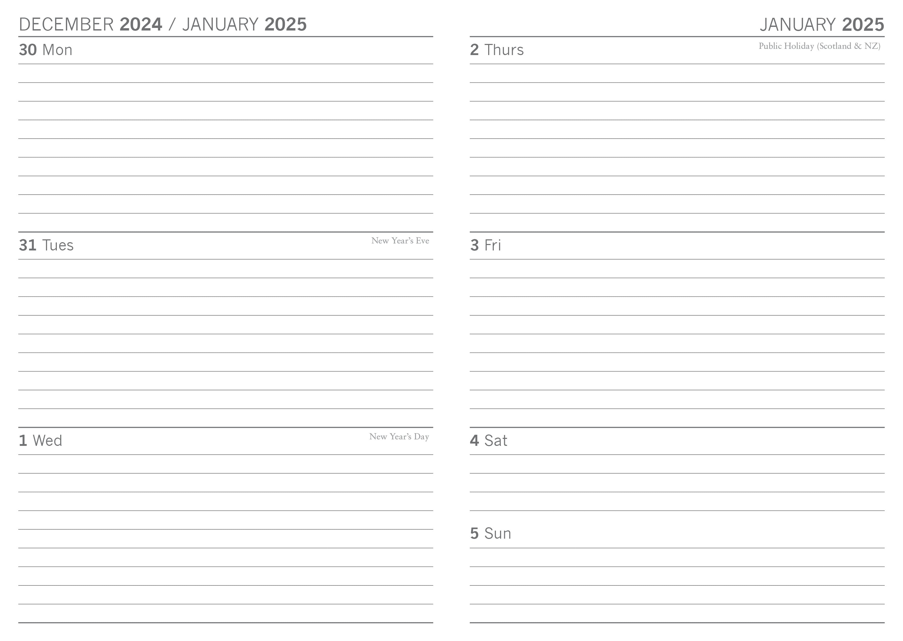 2025 Anemones - Weekly Diary/Planner