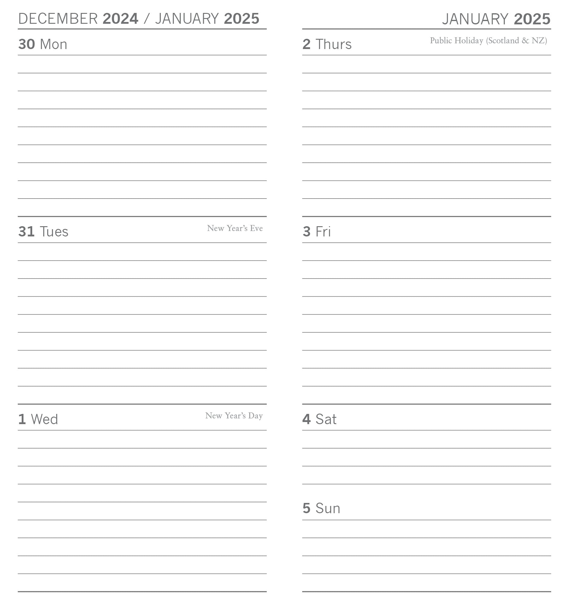 2025 Dainty - Weekly Pocket Diary/Planner