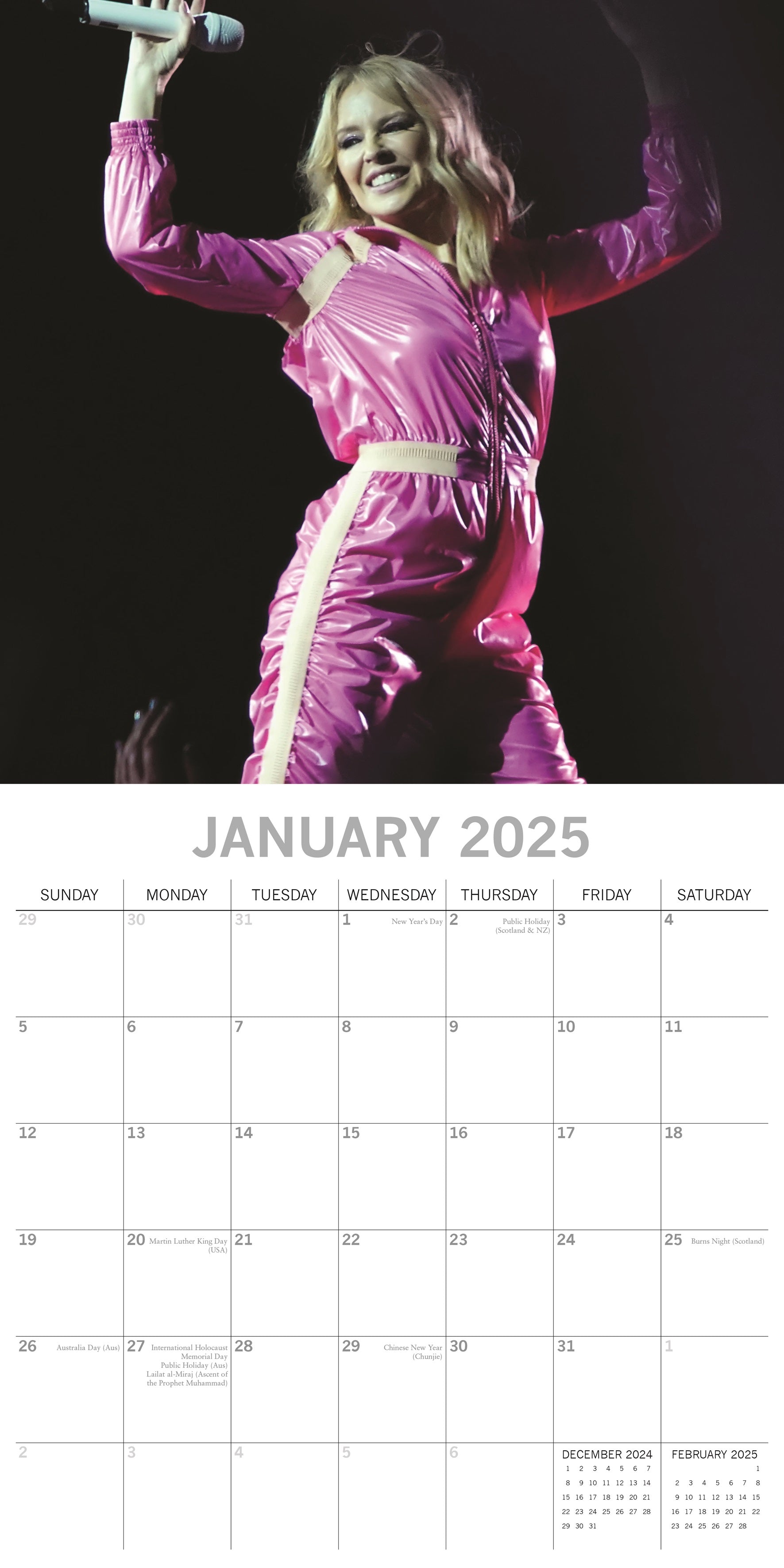 2025 Kylie Minogue - Square Wall Calendar