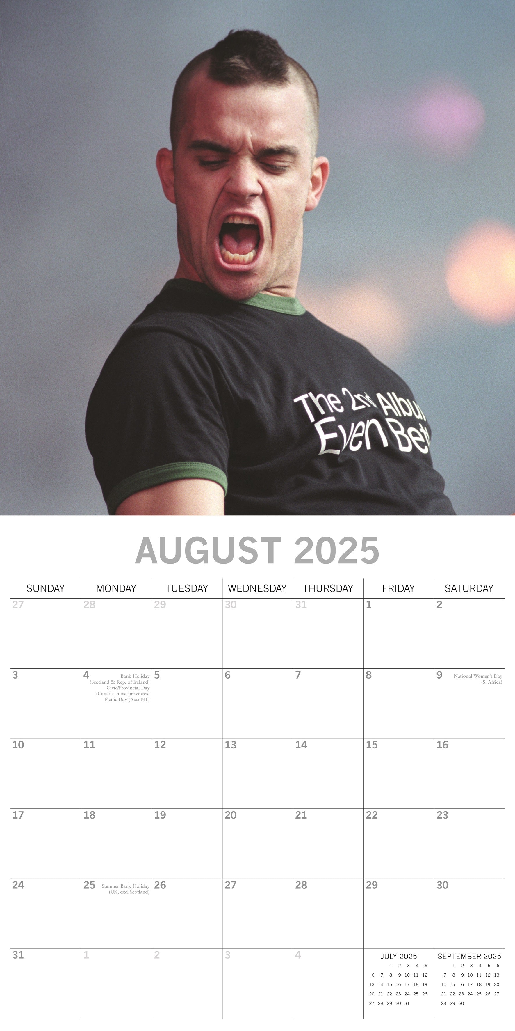 2025 Robbie Williams - Square Wall Calendar