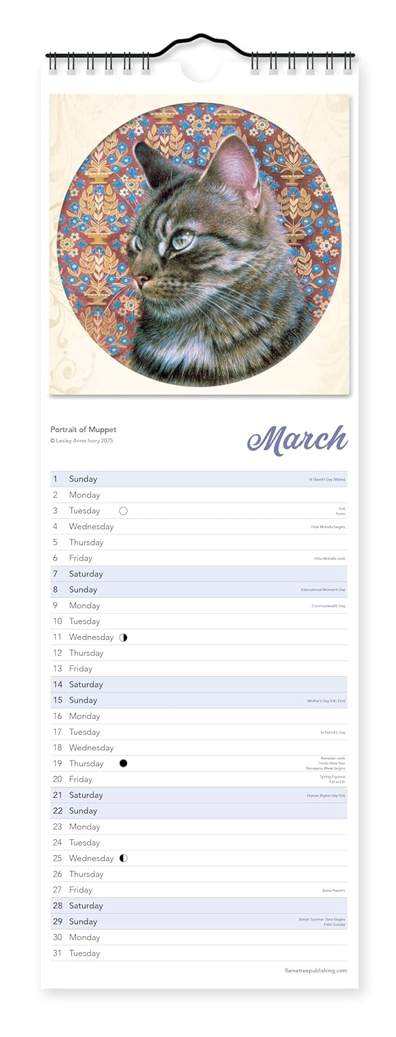 2026 Ivory Cats Lesley Anne Ivory Slim Wall Calendar