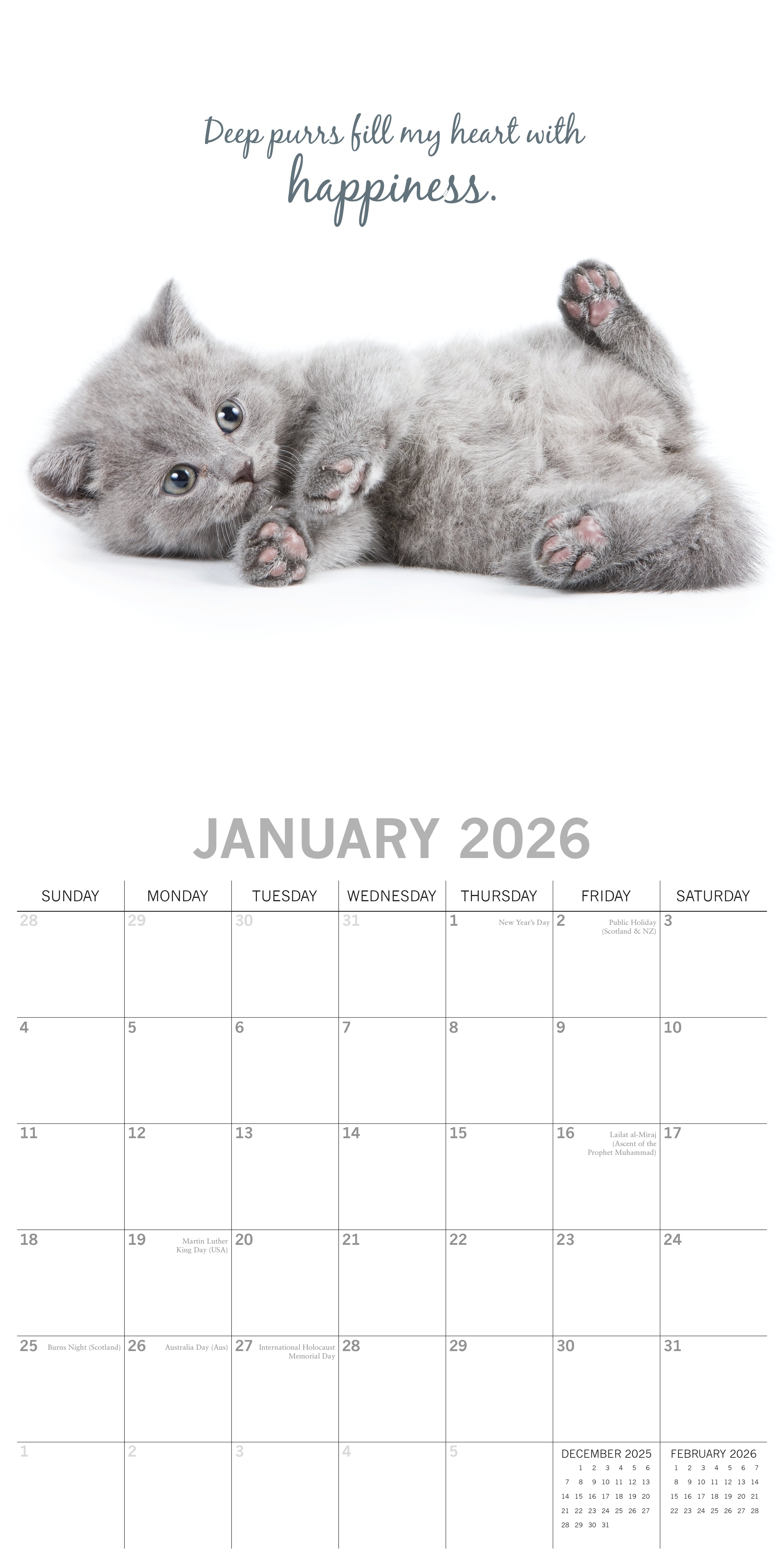 2026 Cute Kittens - Square Wall Calendar