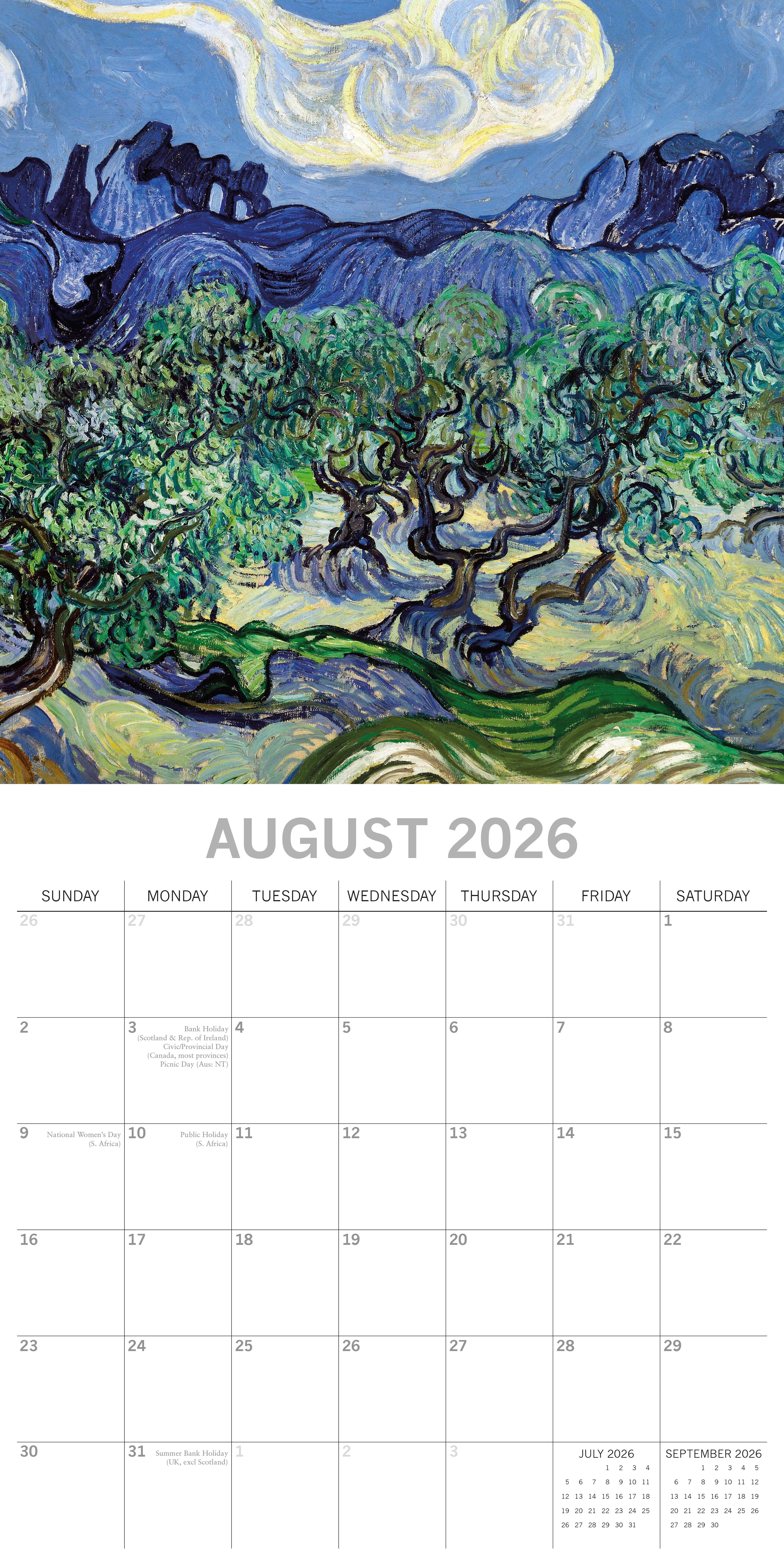 2026 Van Gogh - Square Wall Calendar