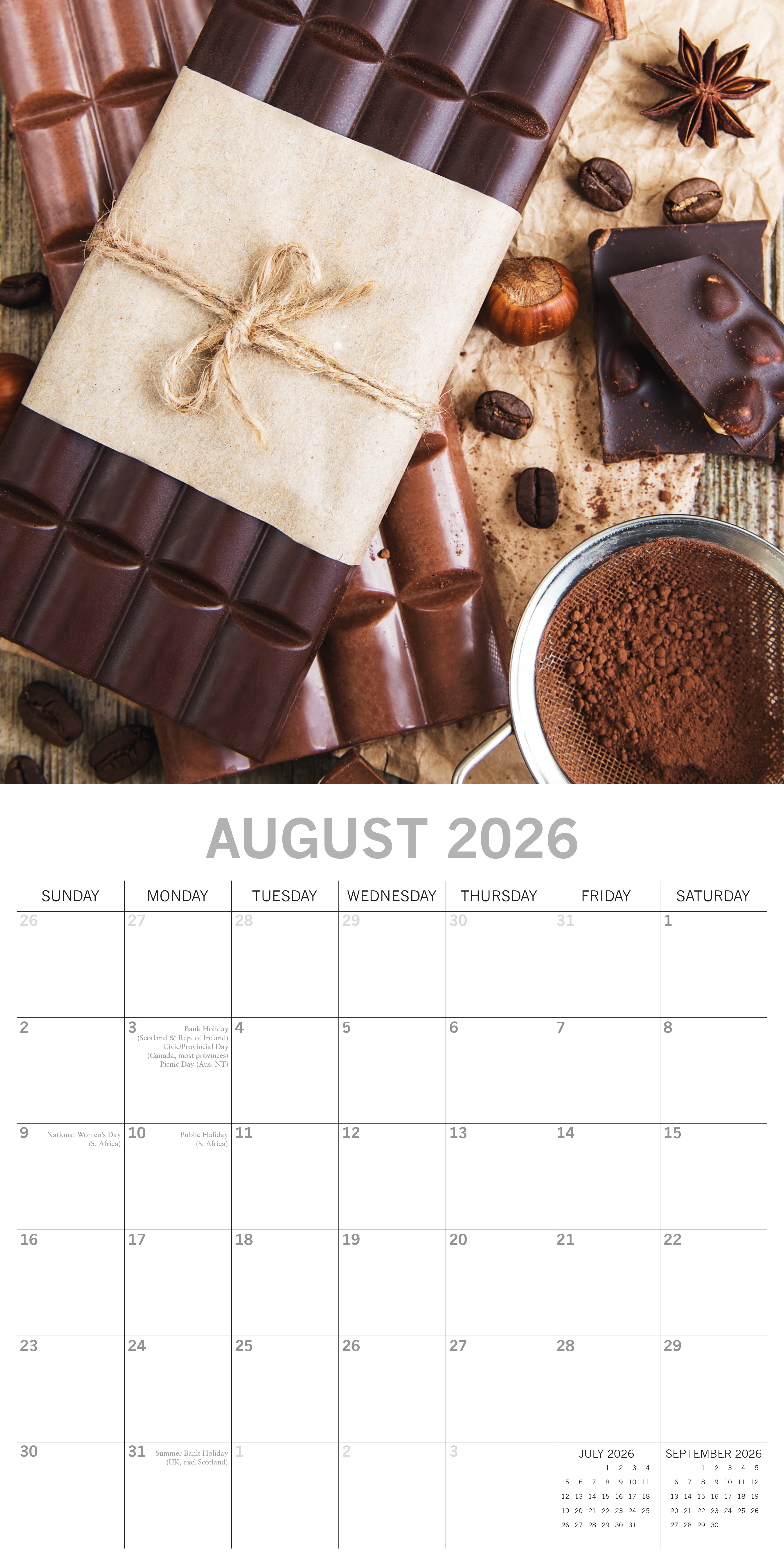 2026 Chocolate - Square Wall Calendar
