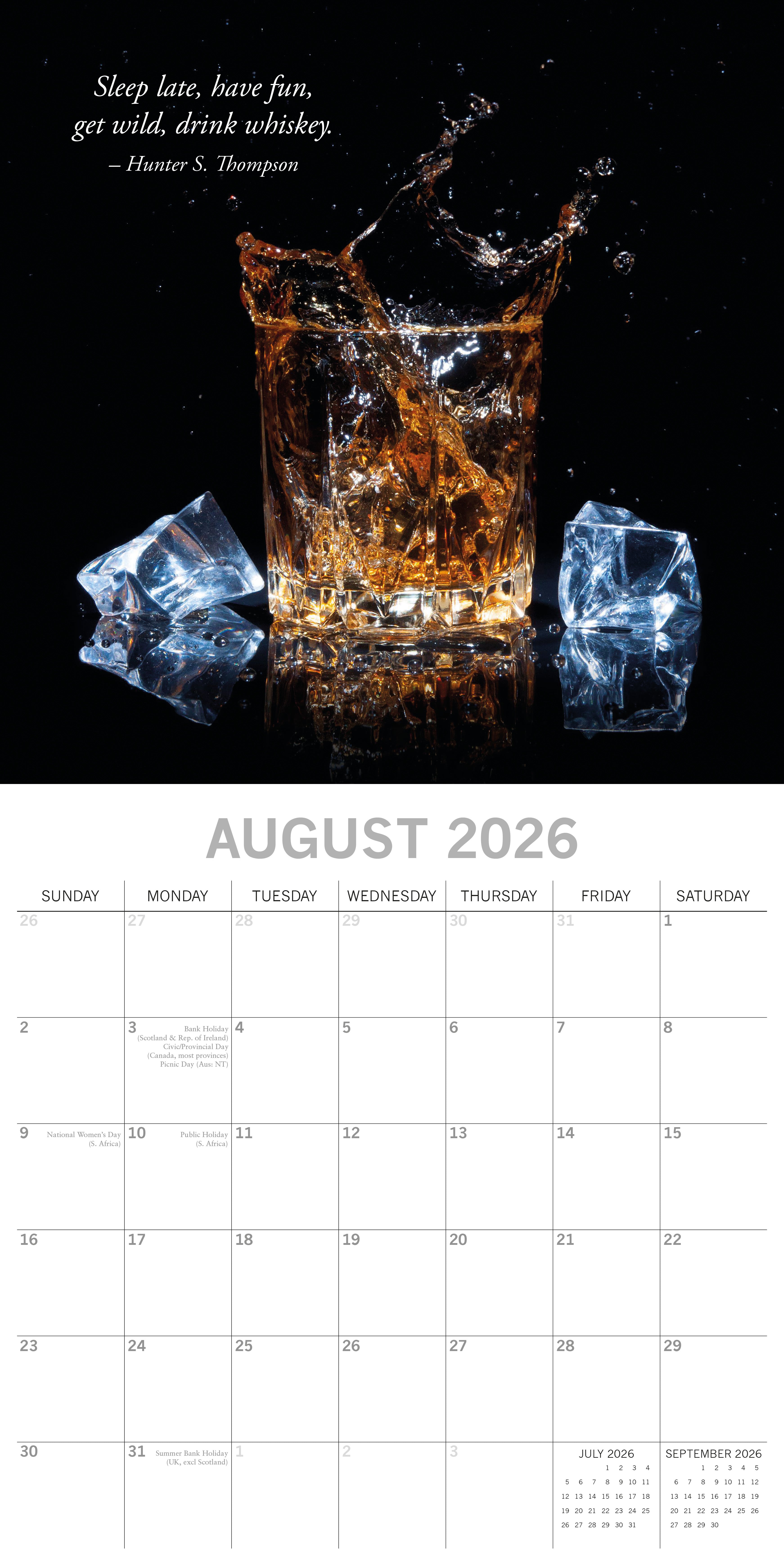 2026 Whisky - Square Wall Calendar